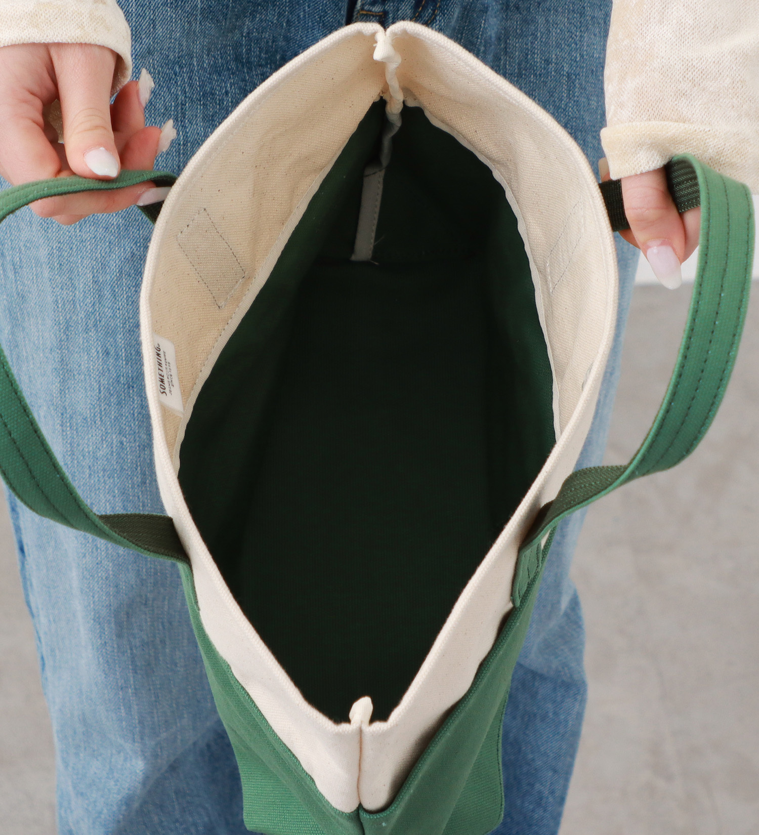 SOMETHING(サムシング)のSOMETHING バイカラートートバッグ|バッグ/トートバッグ/レディース|グレー