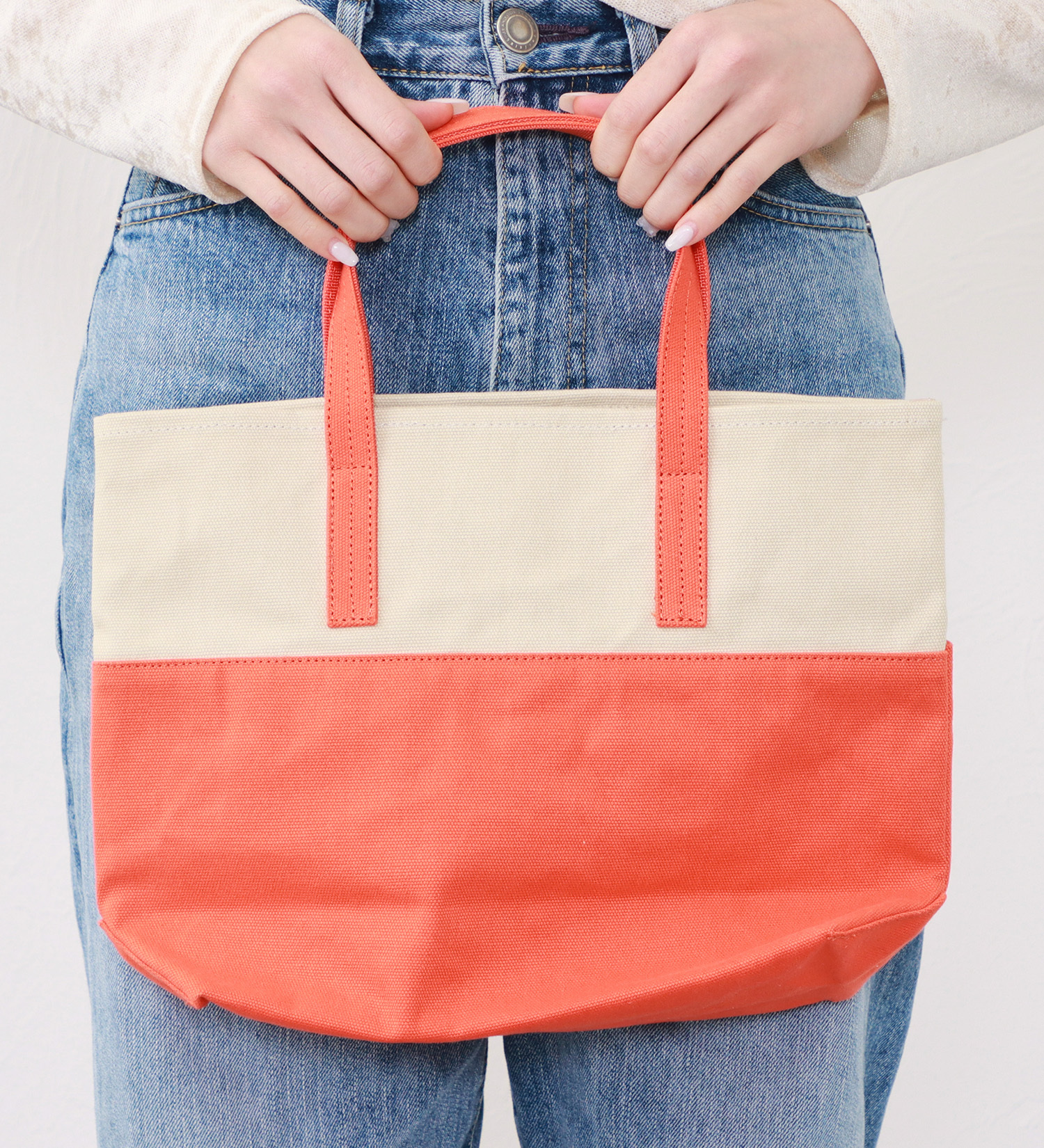 SOMETHING(サムシング)のSOMETHING バイカラートートバッグ|バッグ/トートバッグ/レディース|オレンジ