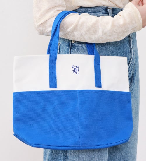 SOMETHING(サムシング)のSOMETHING バイカラートートバッグ|バッグ/トートバッグ/レディース|ブルー