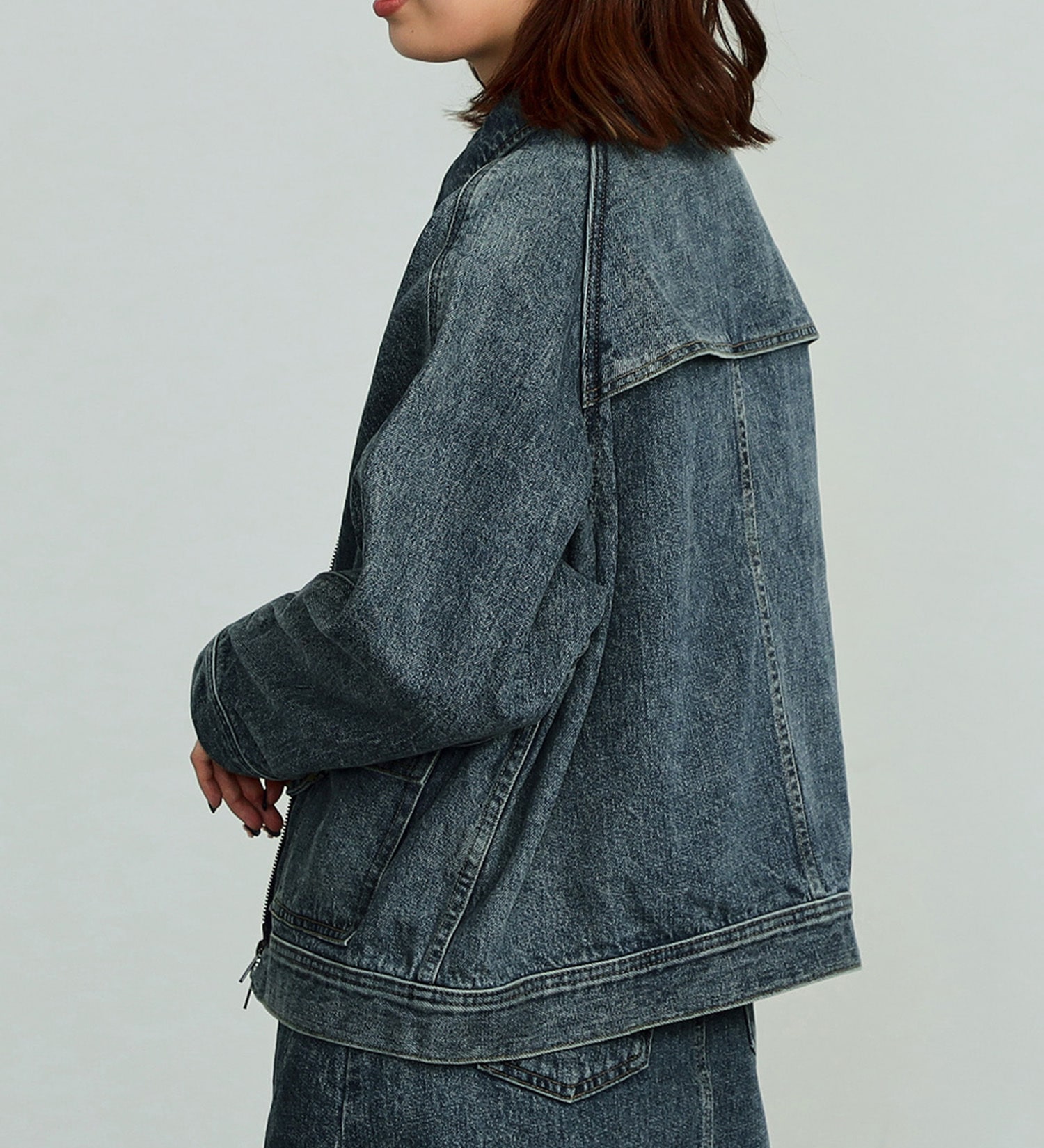 SOMETHING(サムシング)の【試着対象】SOMETHING×mk DENIM BLOUSON|ジャケット/アウター/デニムジャケット/レディース|濃色ブルー