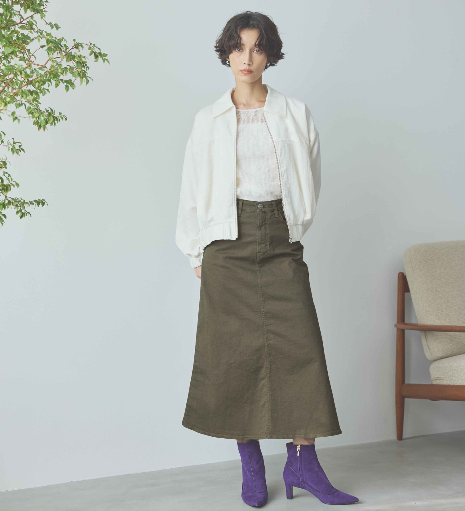 SOMETHING(サムシング)の【Pre SALE】SOMETHING フレアスカート|スカート/スカート/レディース|オリーブ