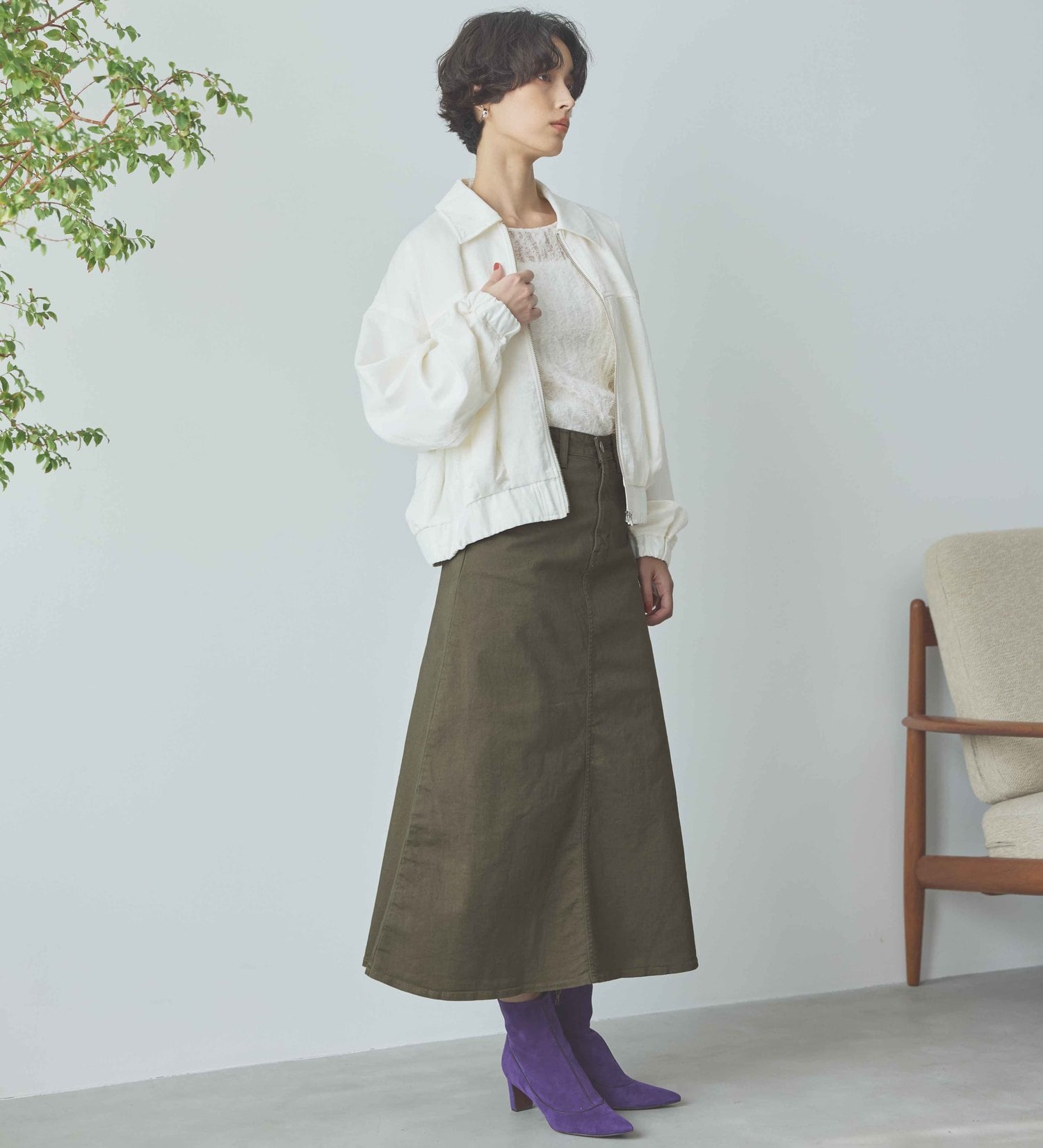 SOMETHING(サムシング)の【Pre SALE】SOMETHING フレアスカート|スカート/スカート/レディース|オリーブ