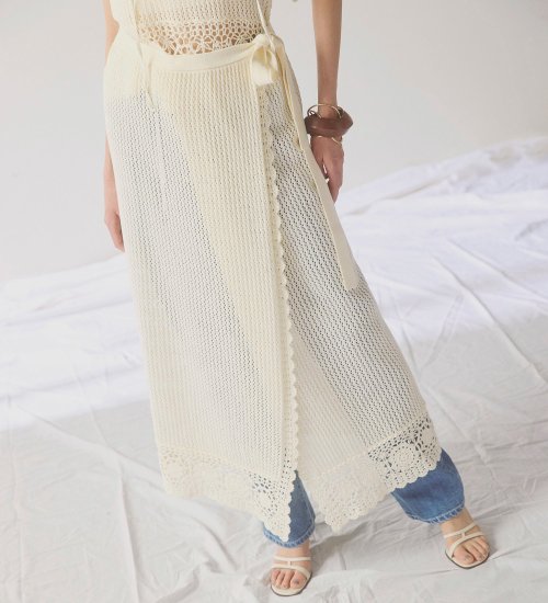 SOMETHING(サムシング)のSOMETHING クロシェスカート|スカート/スカート/レディース|アイボリー