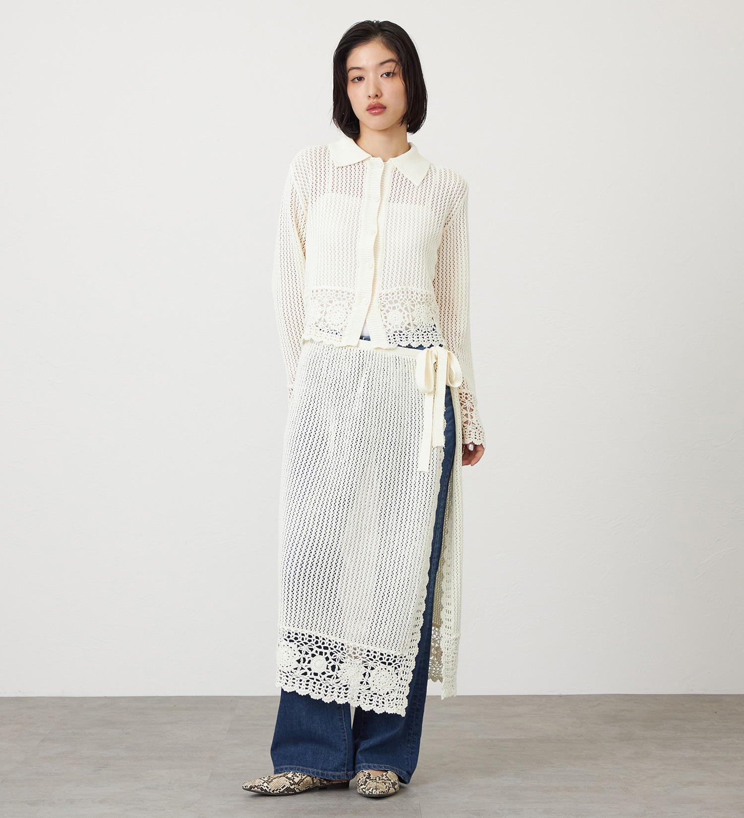 SOMETHING(サムシング)のSOMETHING クロシェスカート|スカート/スカート/レディース|アイボリー