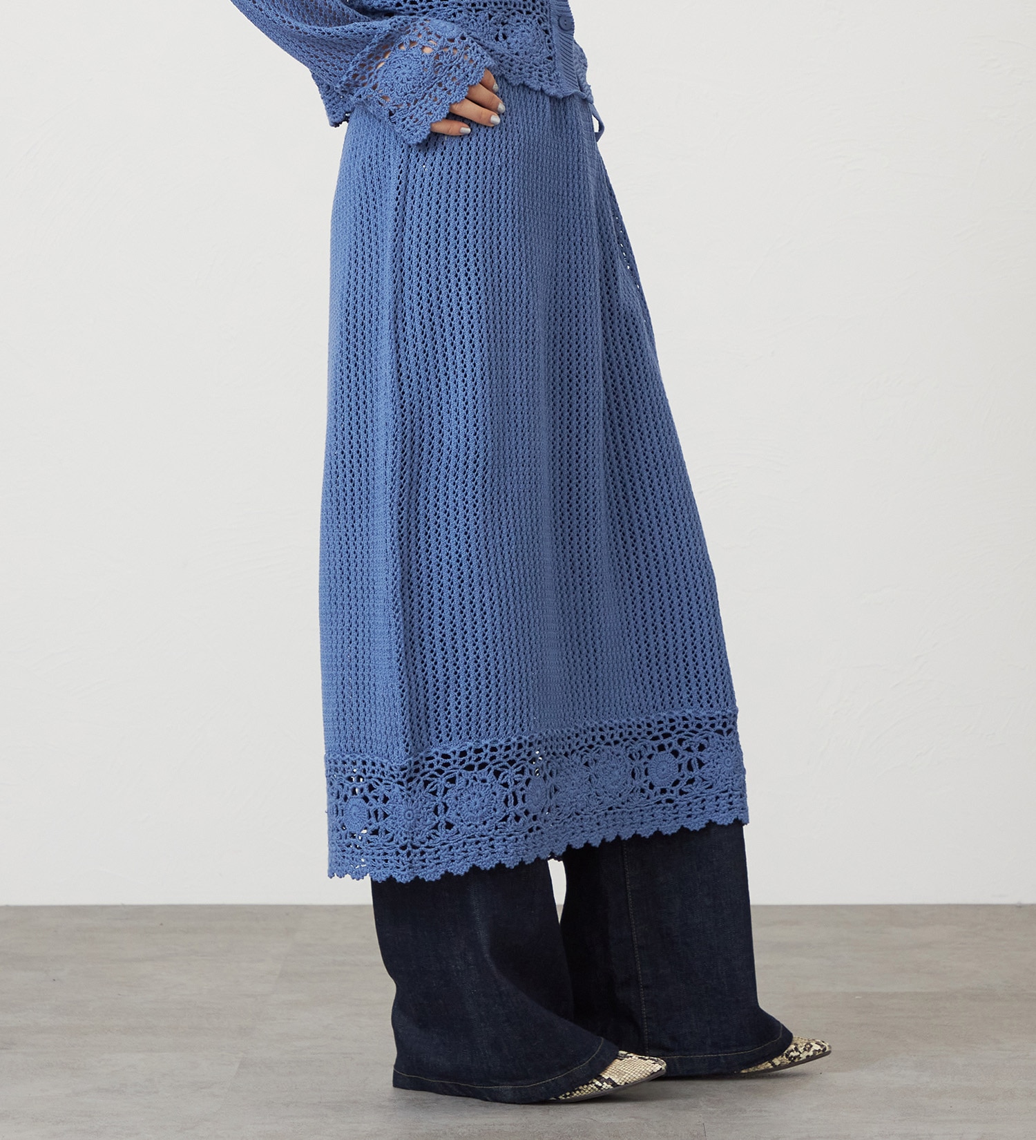 SOMETHING(サムシング)のSOMETHING クロシェスカート|スカート/スカート/レディース|ブルー