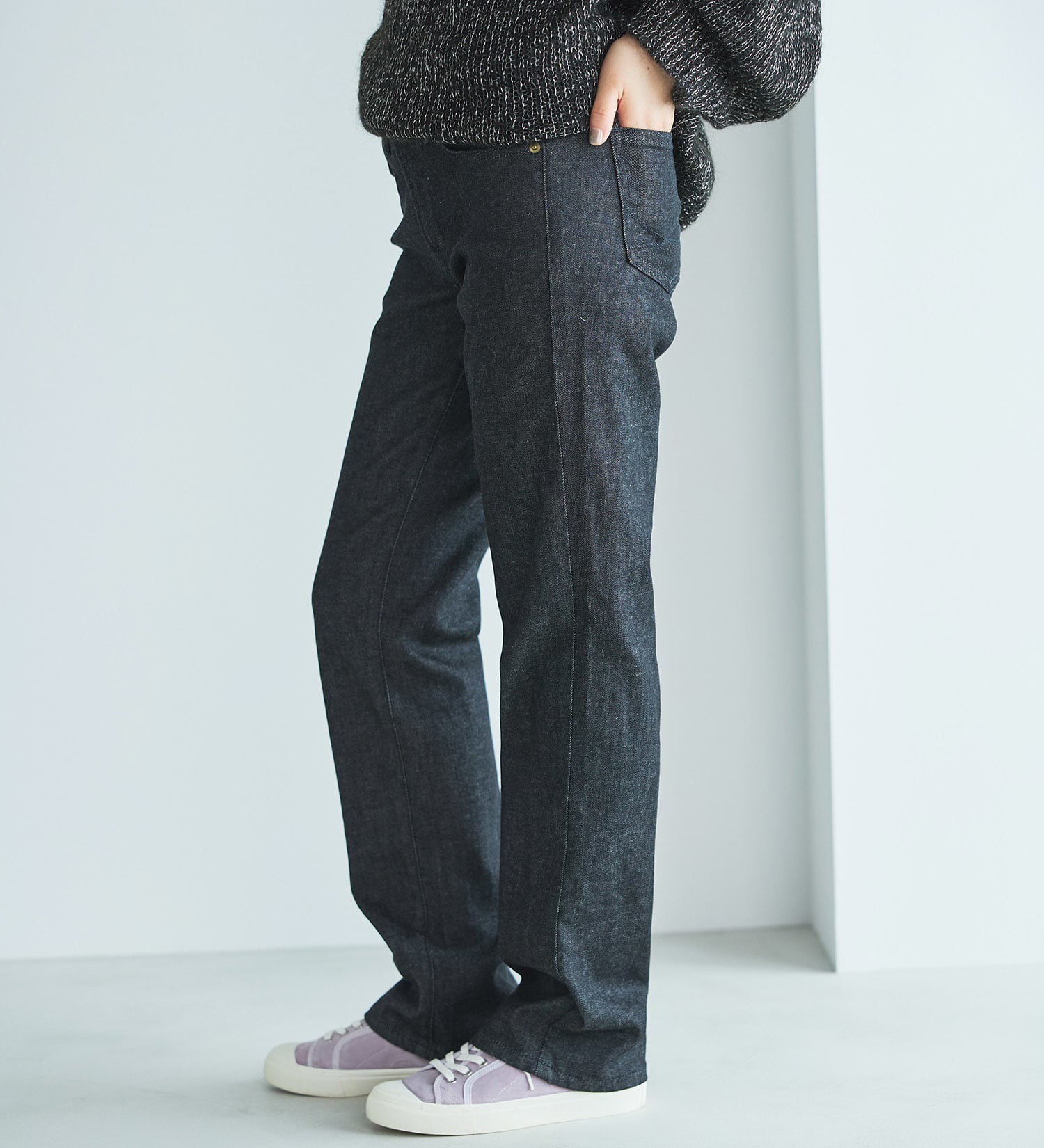 SOMETHING(サムシング)のSOMETHING ELSA STANDARD ストレートデニムパンツ|パンツ/デニム/ジーンズパンツ/レディース|ブラック系その他