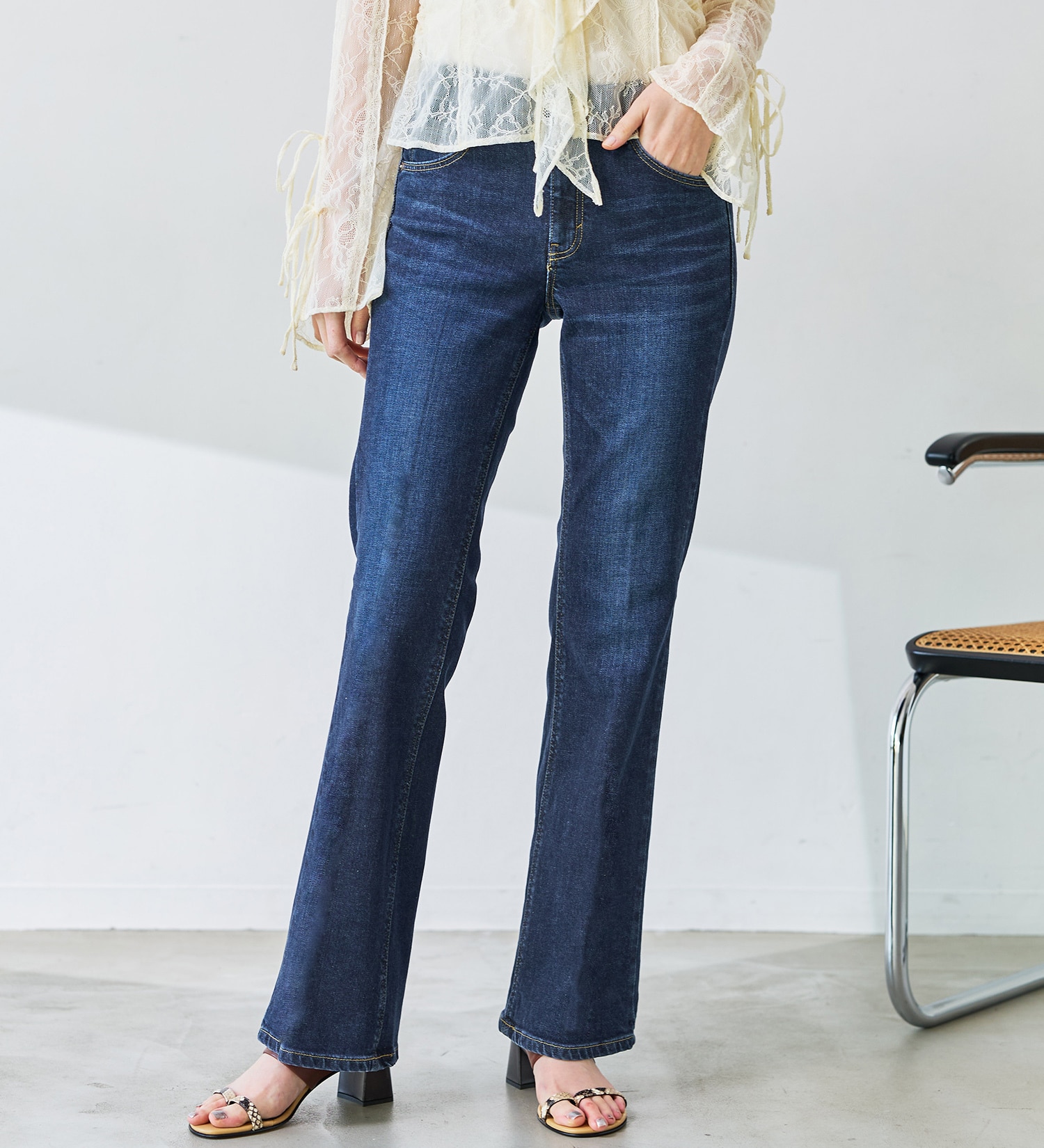 SOMETHING(サムシング)のSOMETHING LISA フレアデニムパンツ|パンツ/デニム/ジーンズパンツ/レディース|濃色ブルー