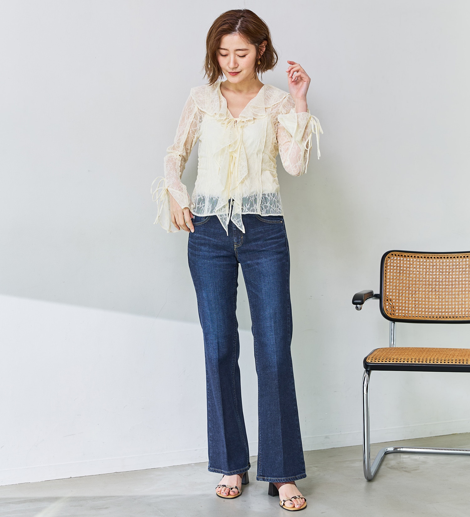 SOMETHING(サムシング)のSOMETHING LISA フレアデニムパンツ|パンツ/デニム/ジーンズパンツ/レディース|濃色ブルー