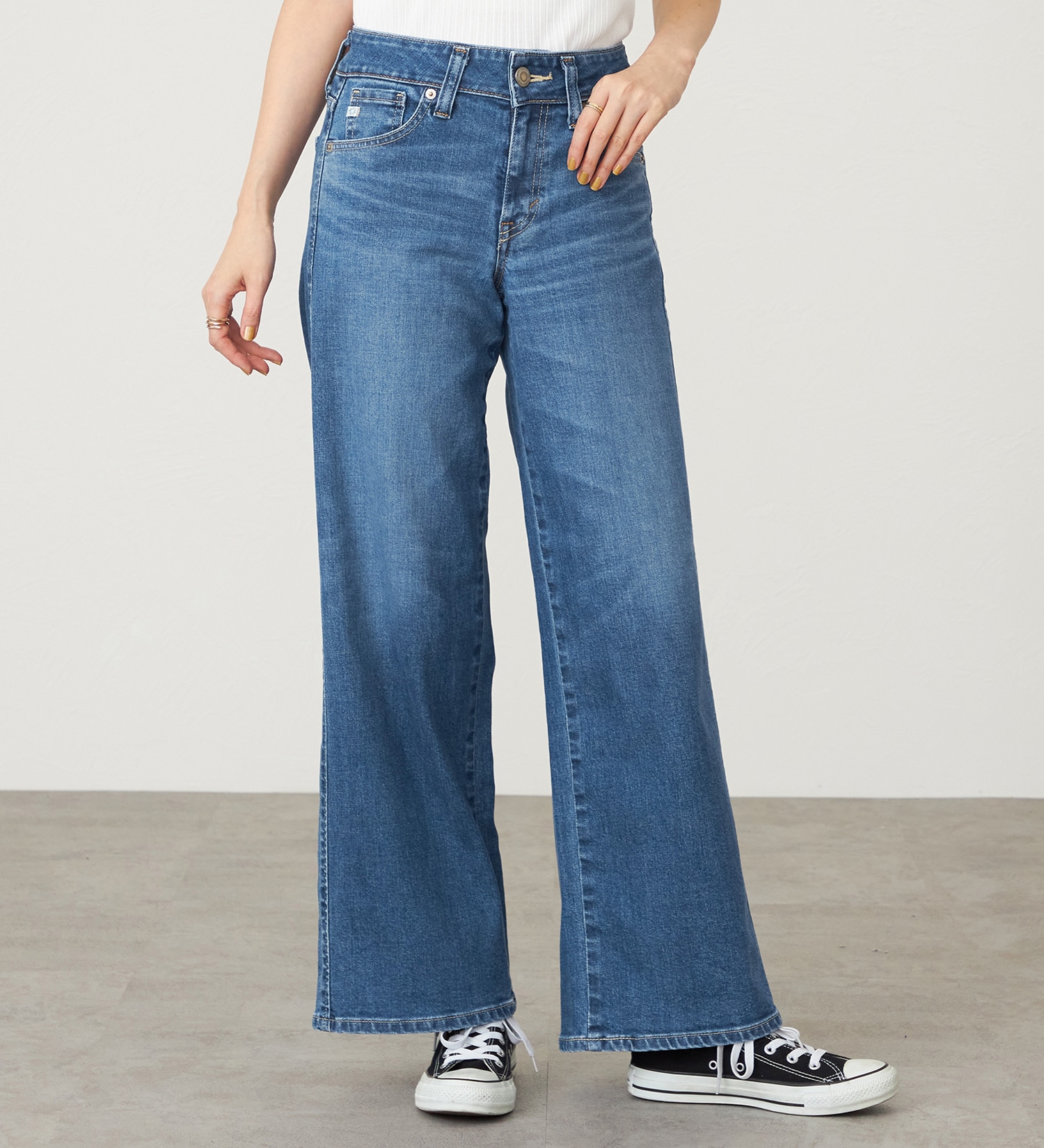 SOMETHING(サムシング)のSOMETHING LISA セミワイドデニムパンツ|パンツ/デニム/ジーンズパンツ/レディース|ブルー