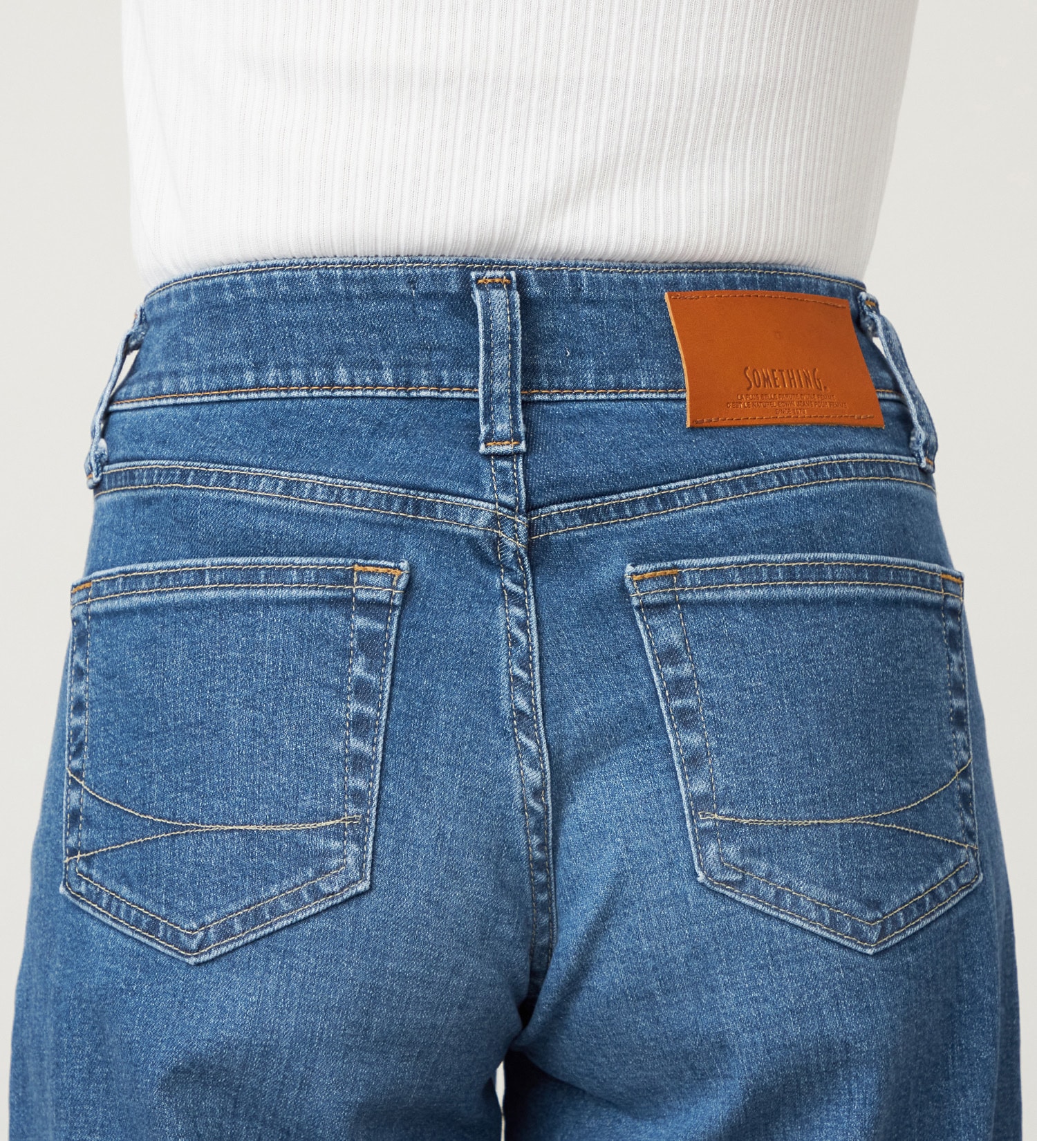 SOMETHING(サムシング)のSOMETHING LISA セミワイドデニムパンツ|パンツ/デニム/ジーンズパンツ/レディース|ブルー