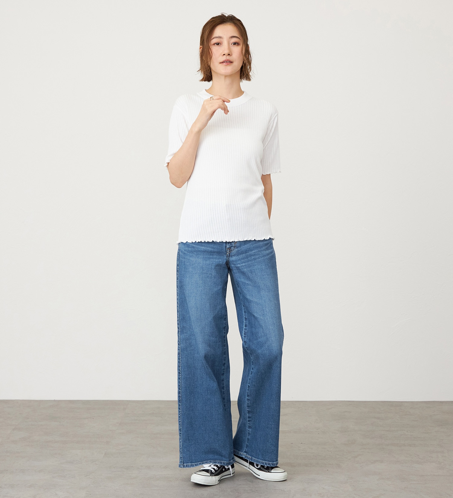 SOMETHING(サムシング)のSOMETHING LISA セミワイドデニムパンツ|パンツ/デニム/ジーンズパンツ/レディース|ブルー