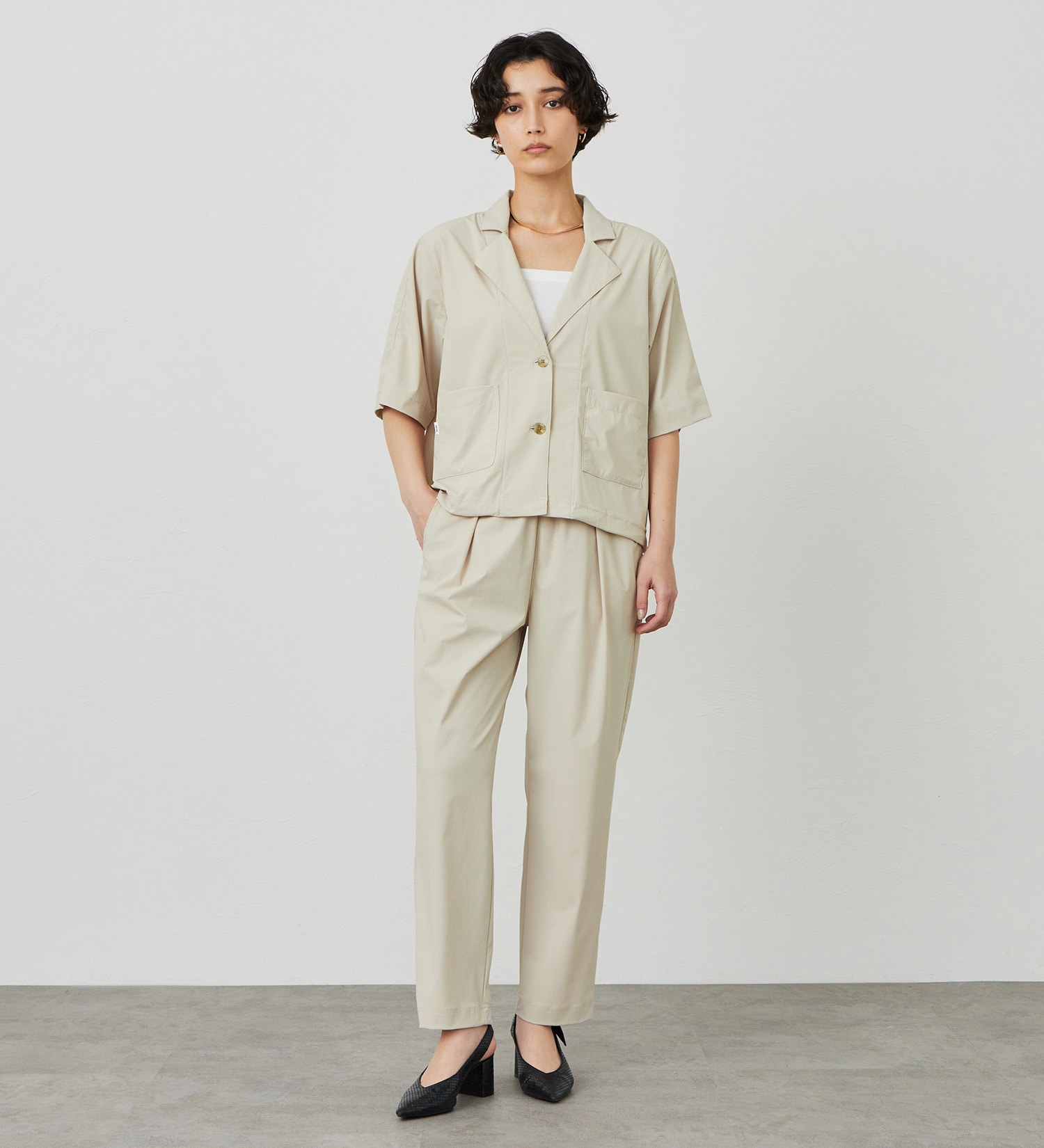 SOMETHING(サムシング)の【試着対象】SOMETHING SLテーパードパンツ【涼】|パンツ/パンツ/レディース|サンドベージュ