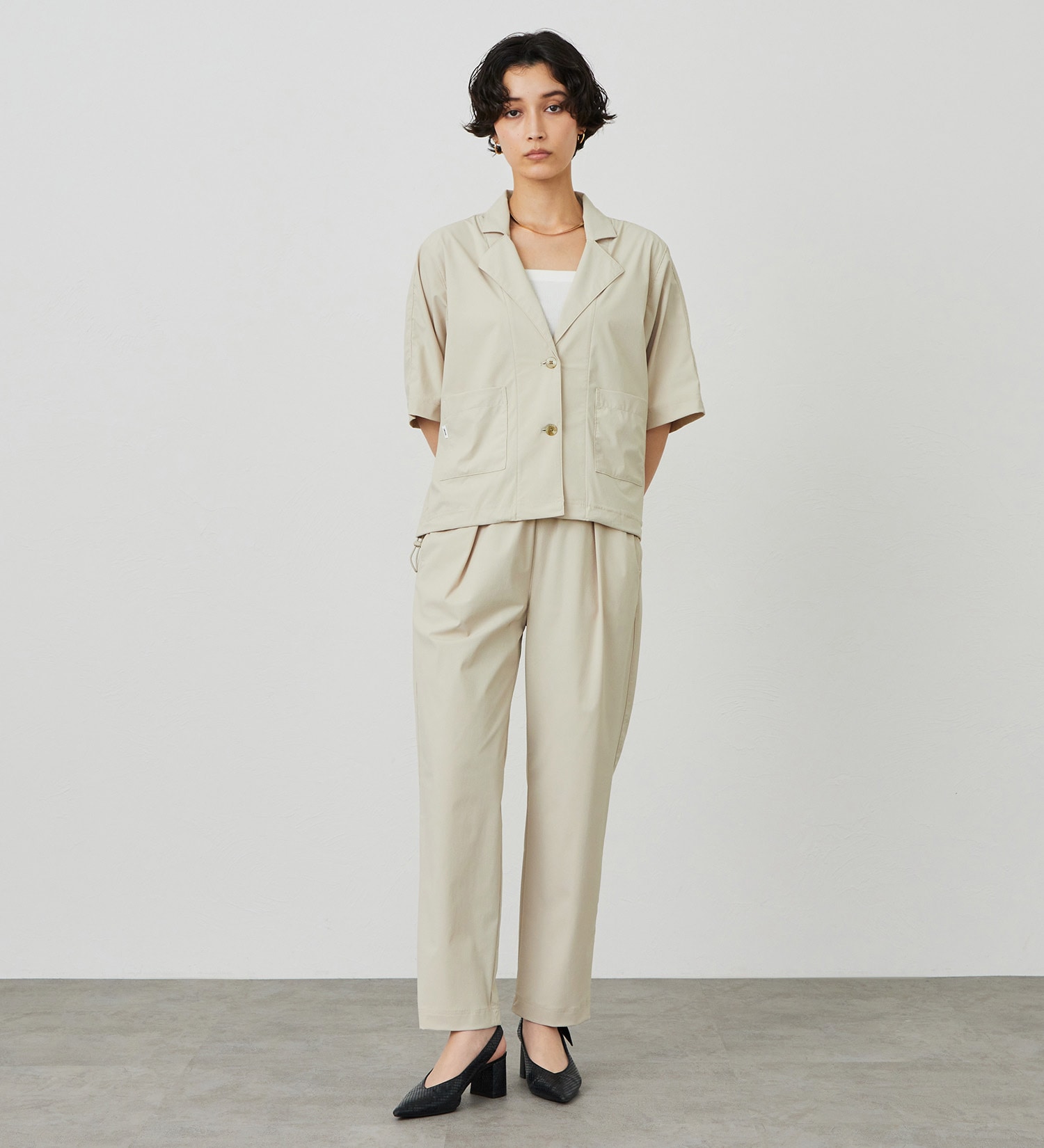 SOMETHING(サムシング)の【試着対象】SOMETHING SLテーパードパンツ【涼】|パンツ/パンツ/レディース|サンドベージュ