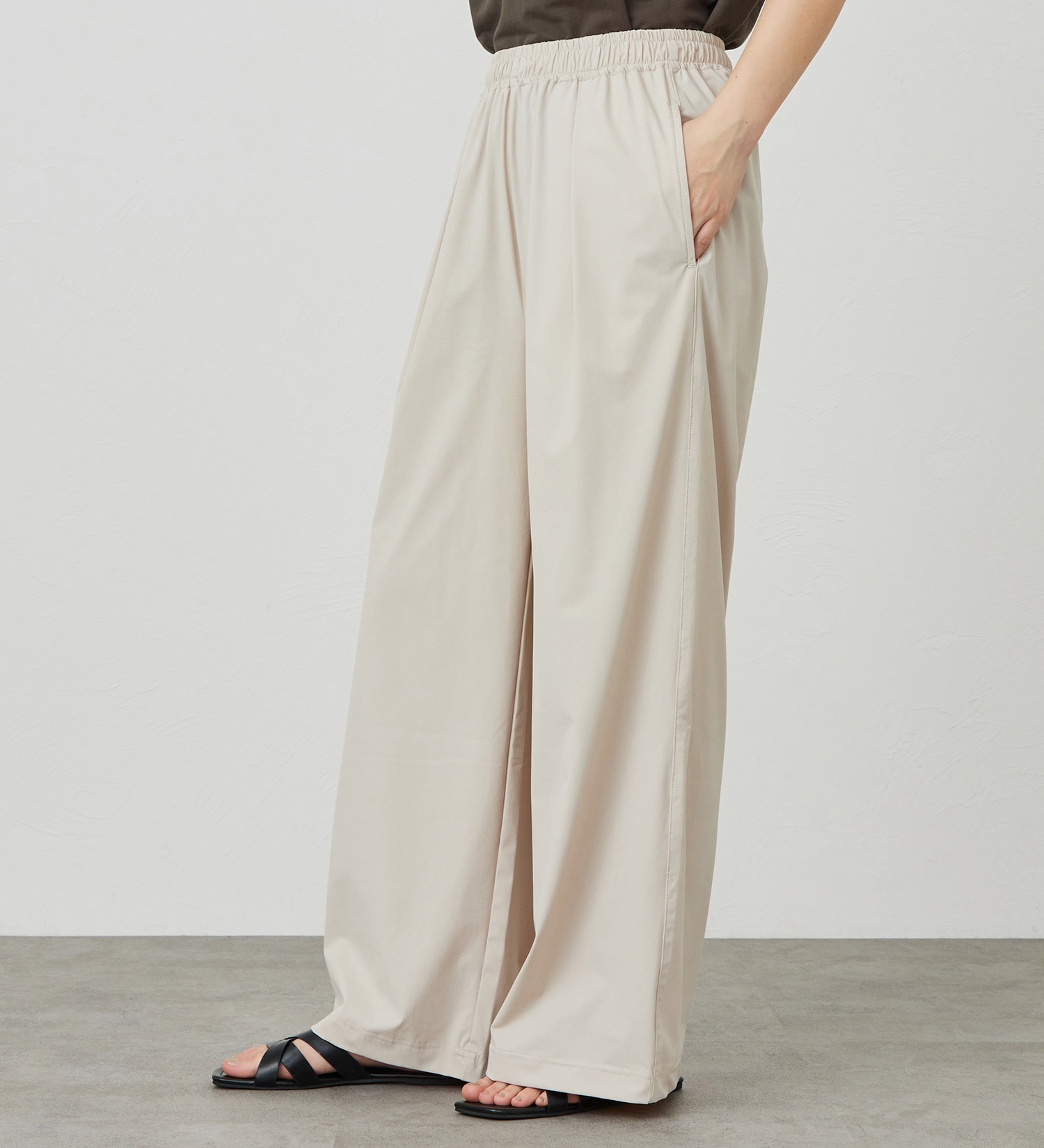 SOMETHING(サムシング)の【試着対象】SOMETHING SLワイドパンツ【涼】|パンツ/パンツ/レディース|サンドベージュ