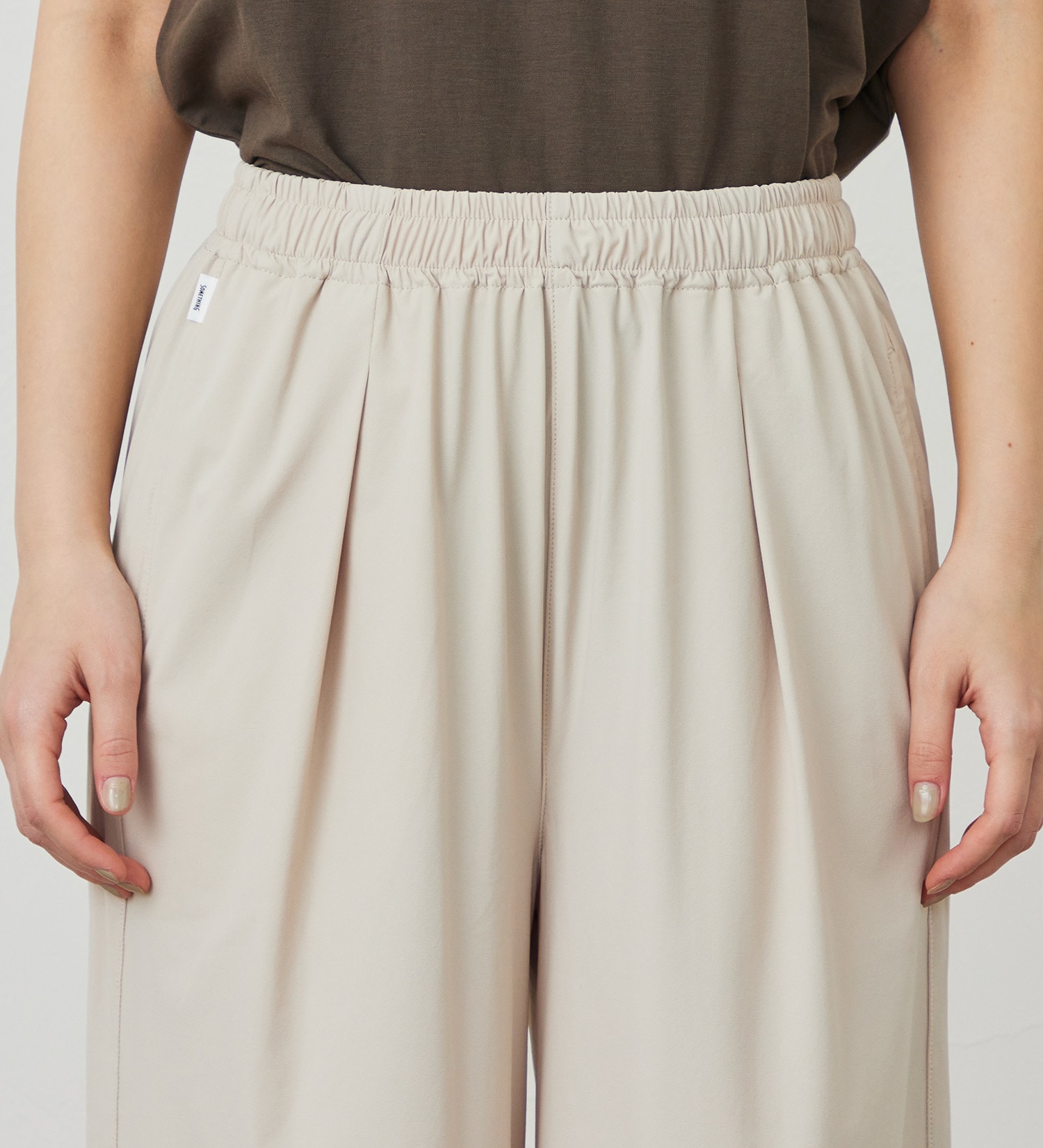 SOMETHING(サムシング)の【試着対象】SOMETHING SLワイドパンツ【涼】|パンツ/パンツ/レディース|サンドベージュ