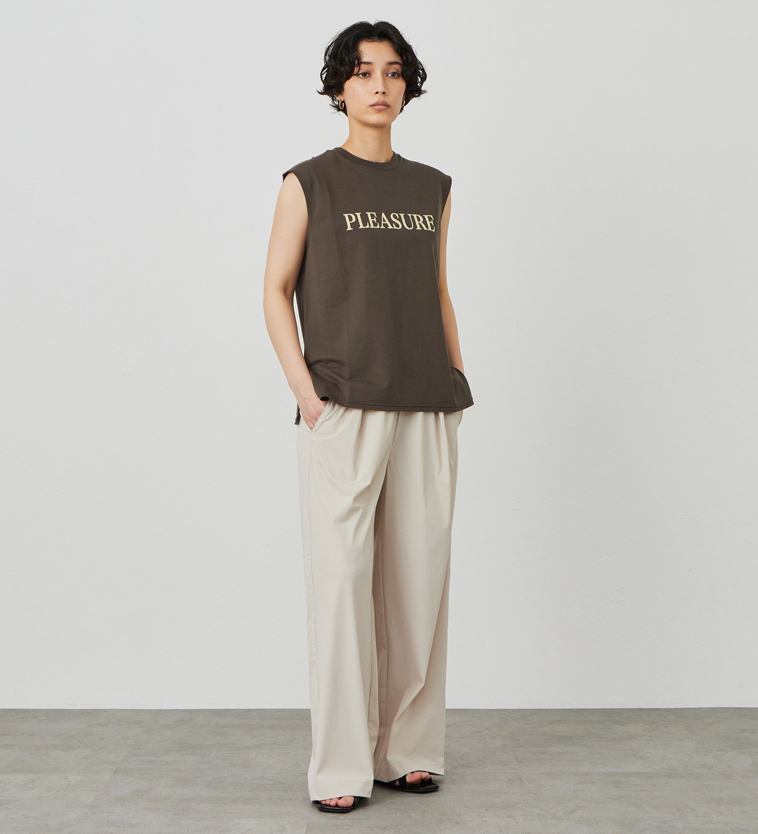 SOMETHING(サムシング)の【試着対象】SOMETHING SLワイドパンツ【涼】|パンツ/パンツ/レディース|サンドベージュ