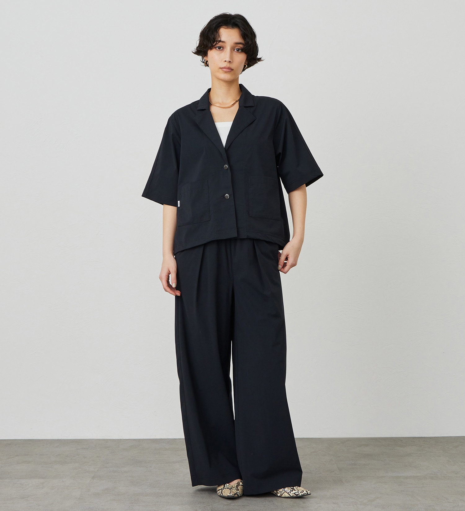 SOMETHING(サムシング)の【試着対象】SOMETHING SLワイドパンツ【涼】|パンツ/パンツ/レディース|ブラック