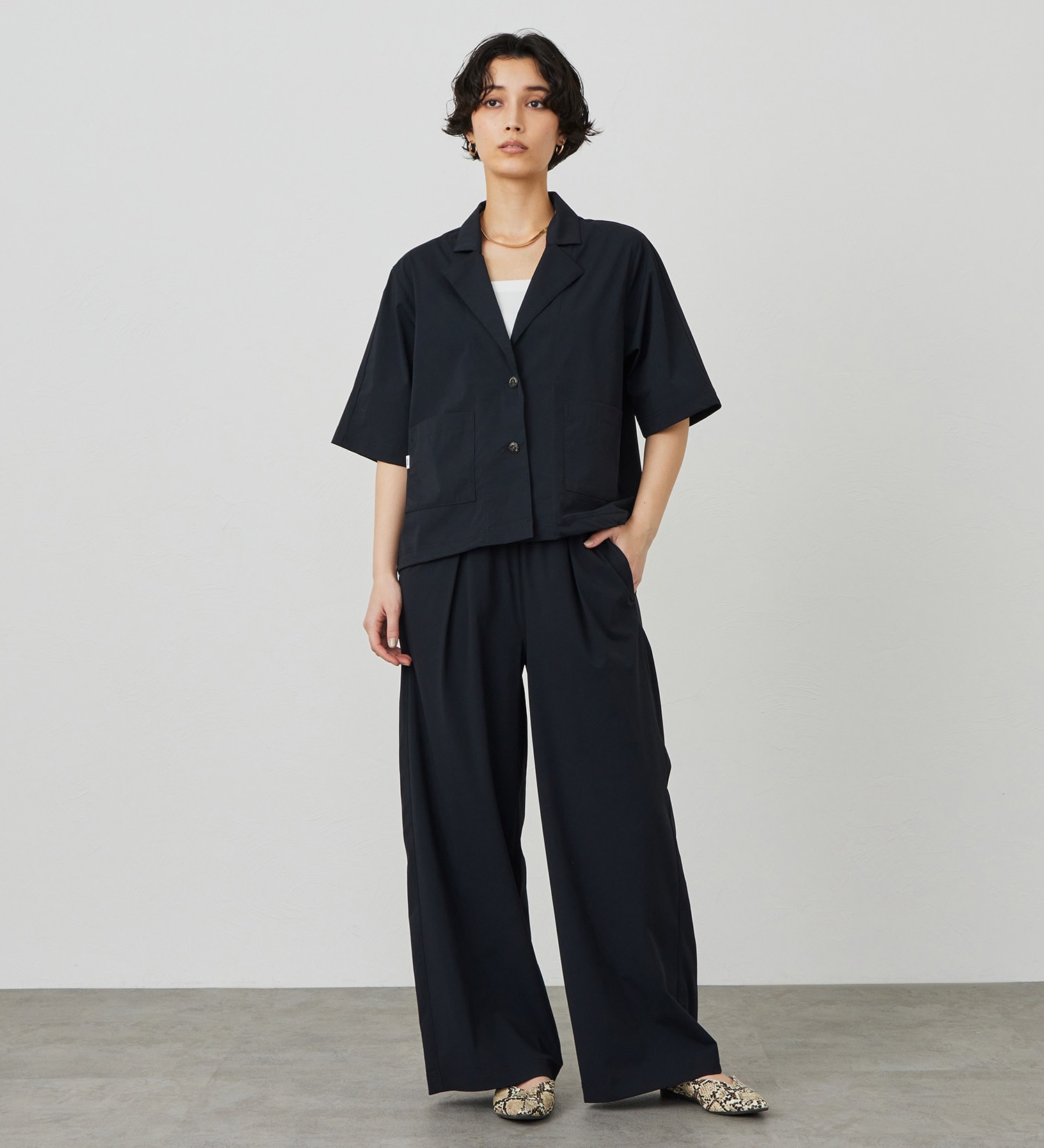 SOMETHING(サムシング)の【試着対象】SOMETHING SLワイドパンツ【涼】|パンツ/パンツ/レディース|ブラック