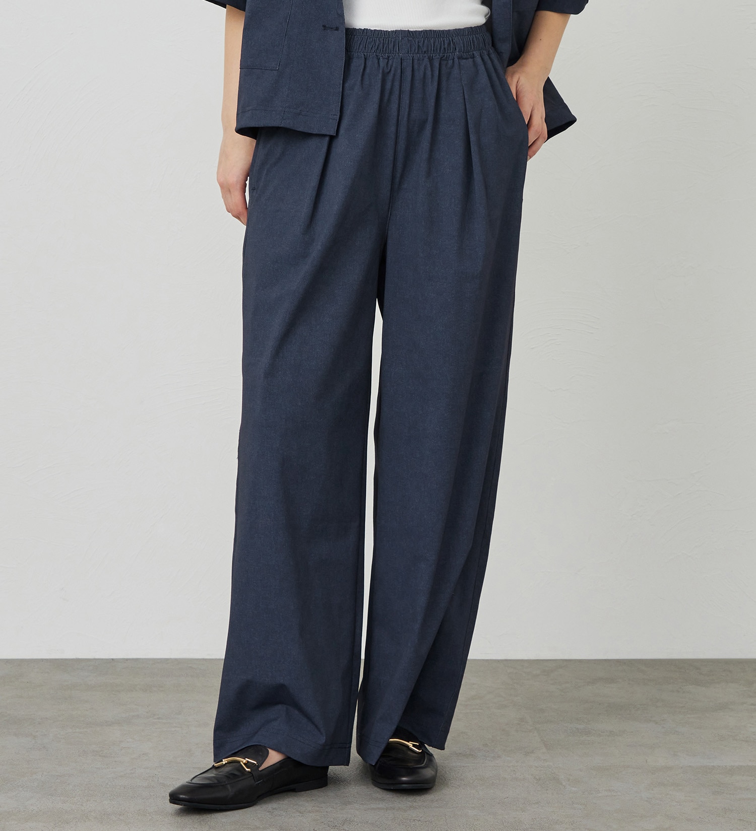 SOMETHING(サムシング)の【試着対象】SOMETHING SLワイドパンツ【涼】|パンツ/パンツ/レディース|濃色ブルー