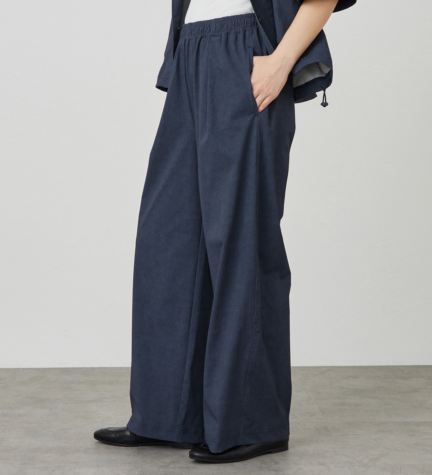 SOMETHING(サムシング)の【試着対象】SOMETHING SLワイドパンツ【涼】|パンツ/パンツ/レディース|濃色ブルー
