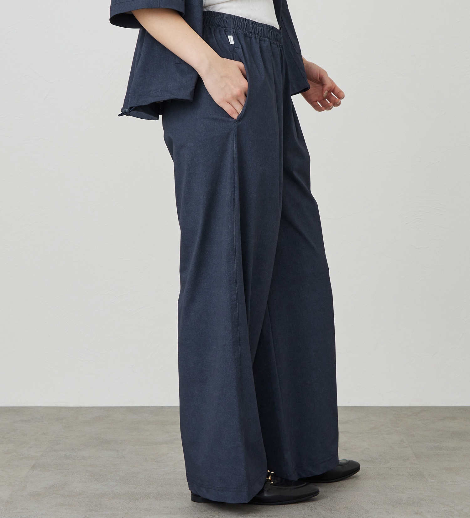 SOMETHING(サムシング)の【試着対象】SOMETHING SLワイドパンツ【涼】|パンツ/パンツ/レディース|濃色ブルー