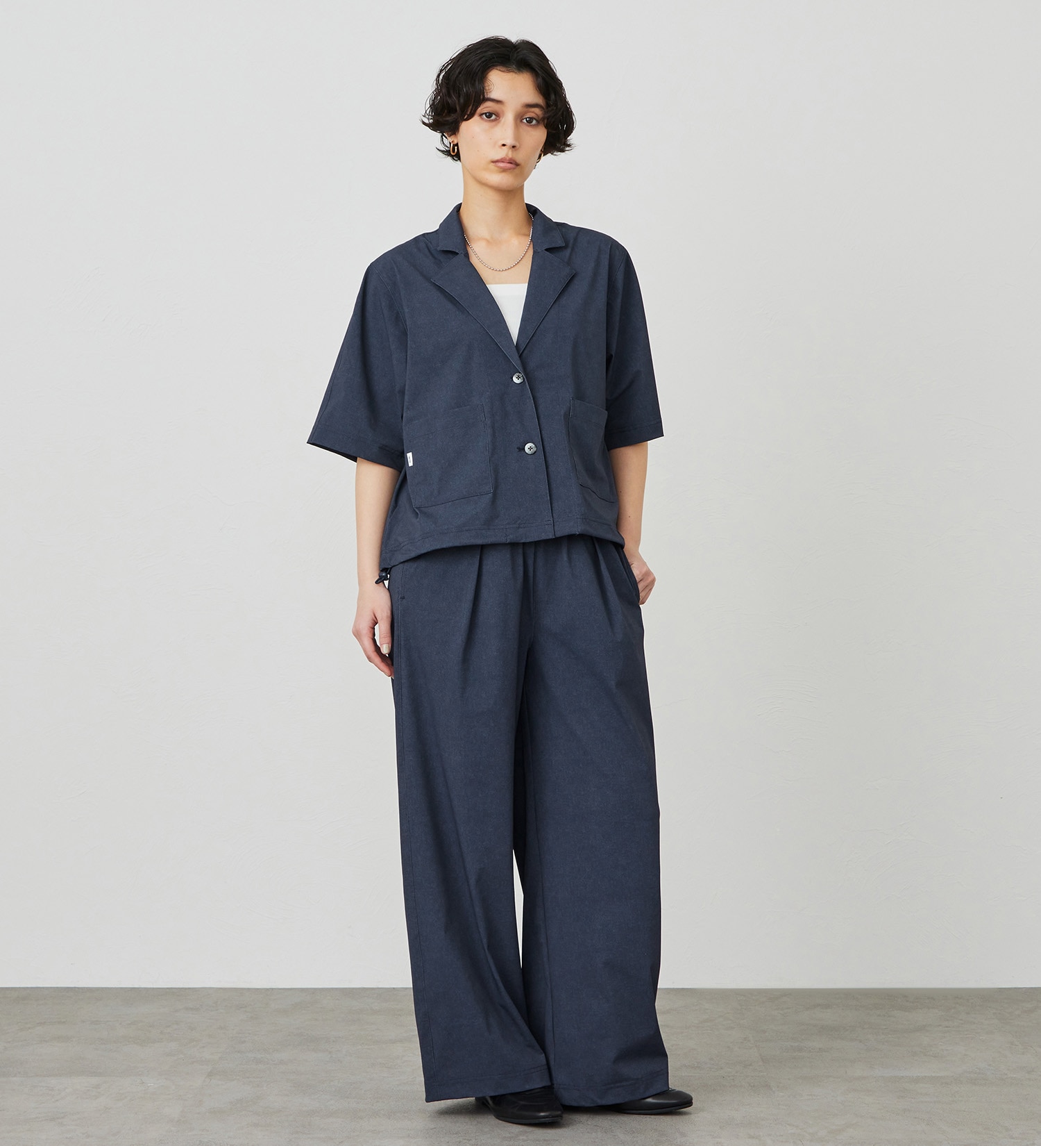 SOMETHING(サムシング)の【試着対象】SOMETHING SLワイドパンツ【涼】|パンツ/パンツ/レディース|濃色ブルー