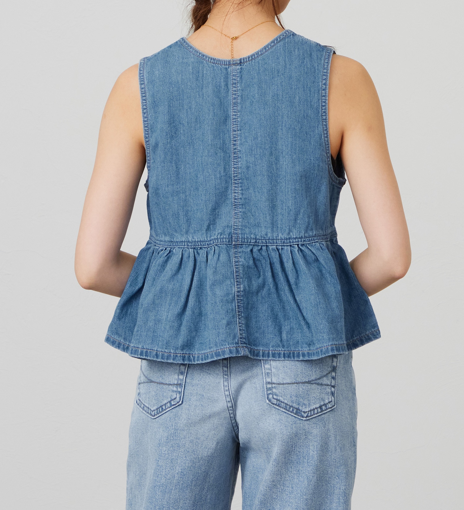 SOMETHING(サムシング)の【ポイントアップ対象】SOMETHING ペプラム2WAYビスチェ|トップス/その他トップス/レディース|淡色ブルー