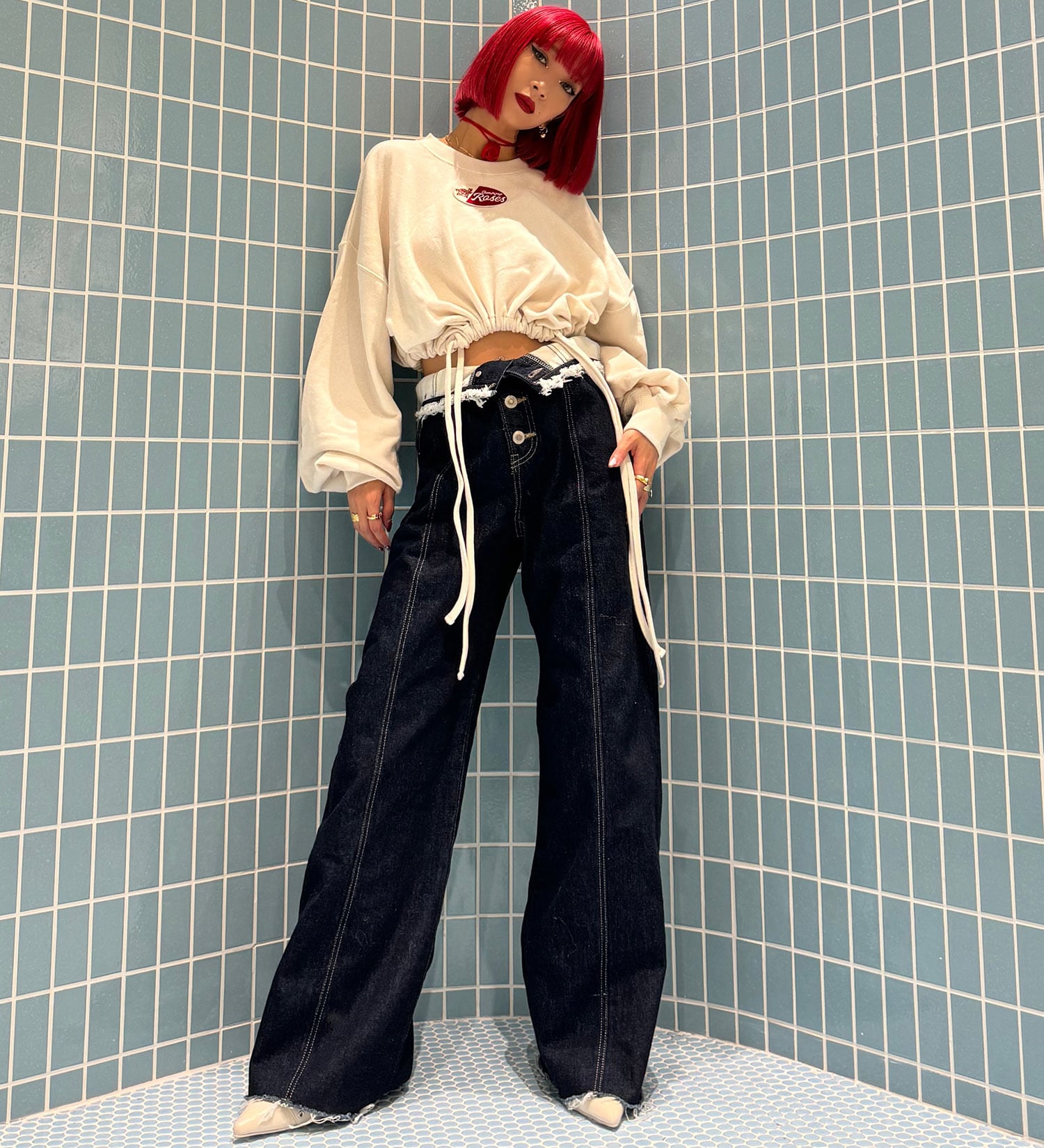 SOMETHING(サムシング)の【試着対象】【SOMETHING×PosTokyo】BELTLESS WIDE DENIM|パンツ/デニム/ジーンズパンツ/レディース|インディゴブルー