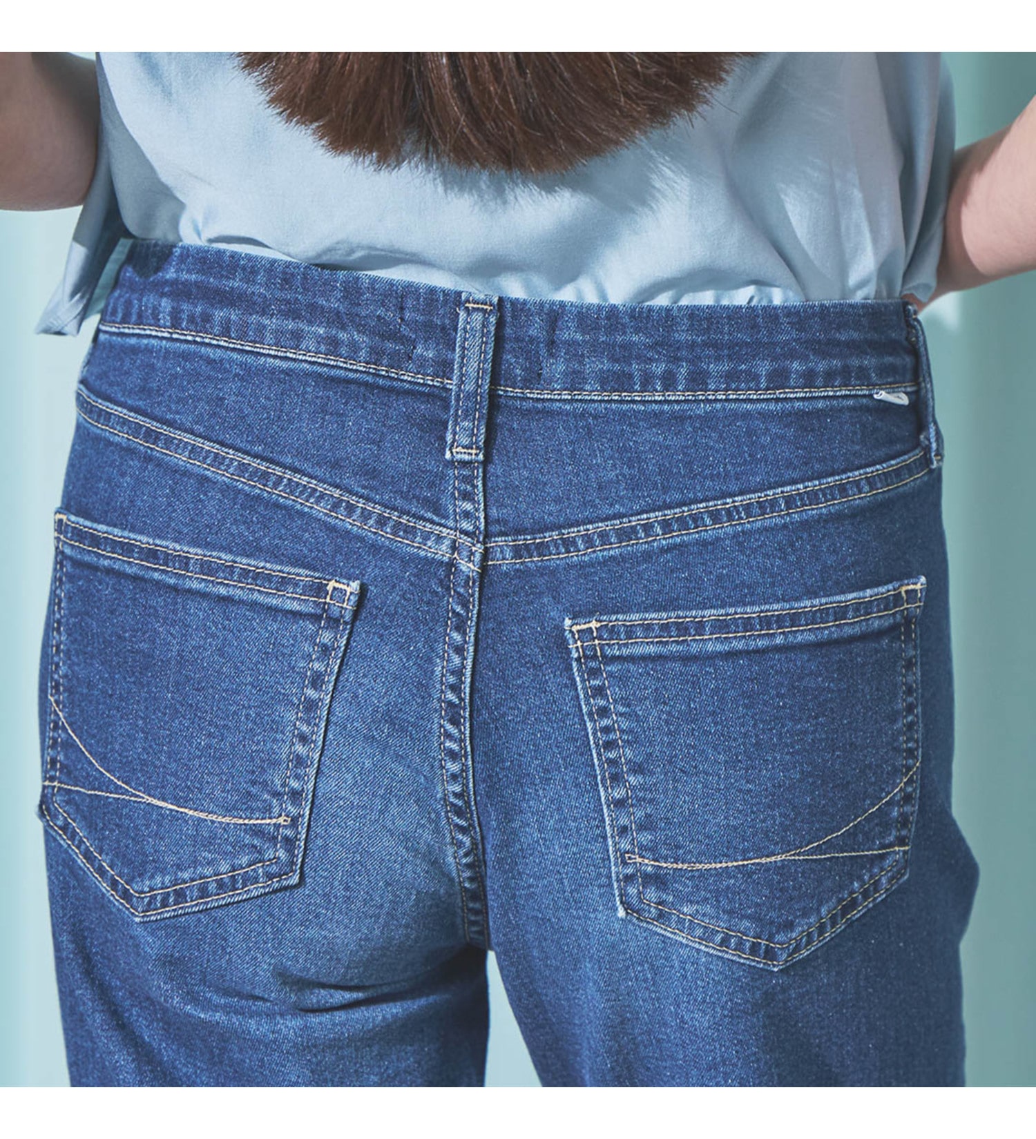 SOMETHING(サムシング)の【予約P】SOMETHING SUMMER ストレートデニムパンツ【夏用/COOL/涼/抗菌/防臭/制菌】|パンツ/デニム/ジーンズパンツ/レディース|中色ブルー