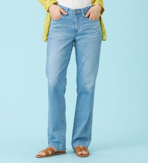 SOMETHING(サムシング)の【予約P】SOMETHING SUMMER ストレートデニムパンツ【夏用/COOL/涼/抗菌/防臭/制菌】|パンツ/デニム/ジーンズパンツ/レディース|淡色ブルー