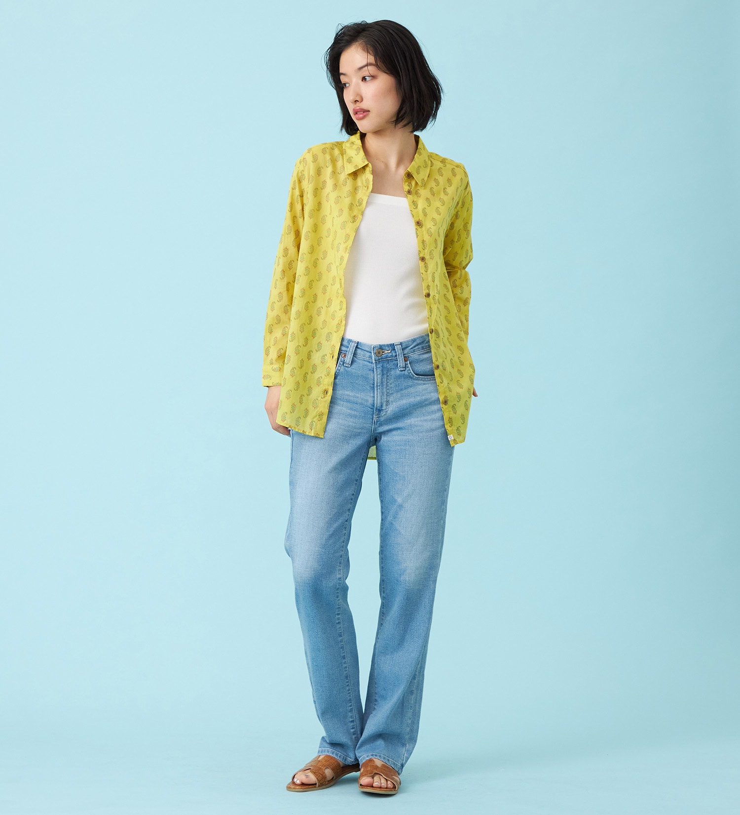 SOMETHING(サムシング)の【予約P】SOMETHING SUMMER ストレートデニムパンツ【夏用/COOL/涼/抗菌/防臭/制菌】|パンツ/デニム/ジーンズパンツ/レディース|淡色ブルー