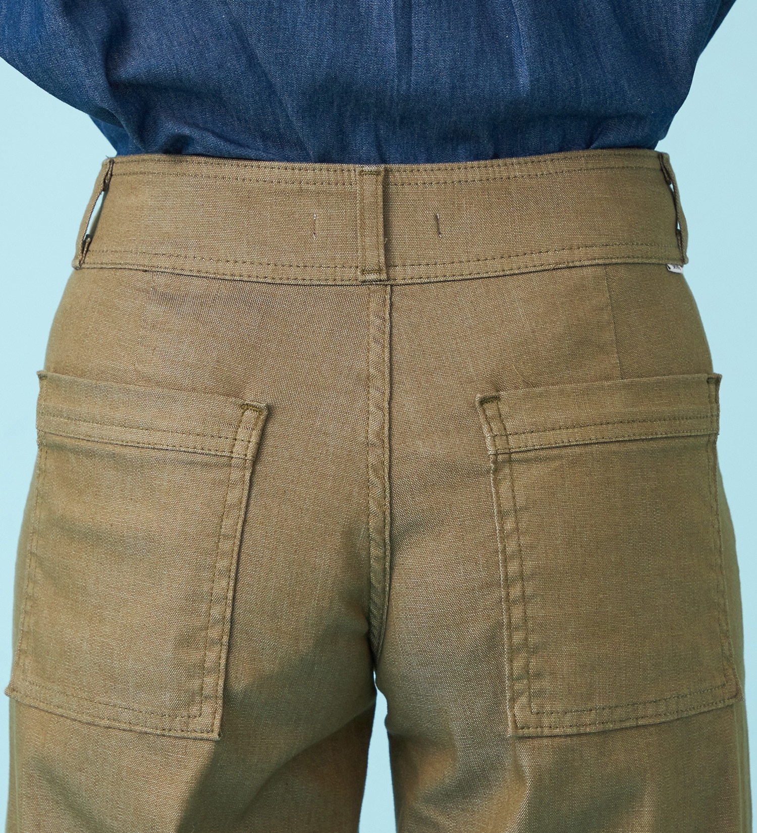 SOMETHING(サムシング)の【予約P】SOMETHING SUMMER セミワイドデニムパンツ【夏用/COOL/涼/抗菌/防臭/制菌】|パンツ/パンツ/レディース|カーキ