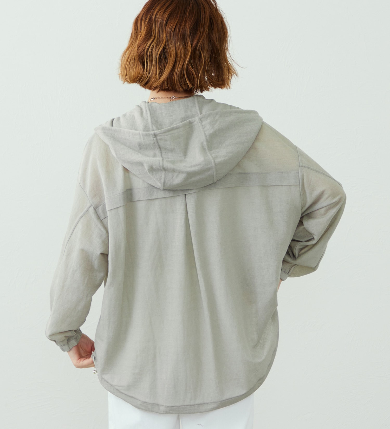 SOMETHING(サムシング)のSOMETHING シアー長袖パーカー|ジャケット/アウター/その他アウター/レディース|グレー