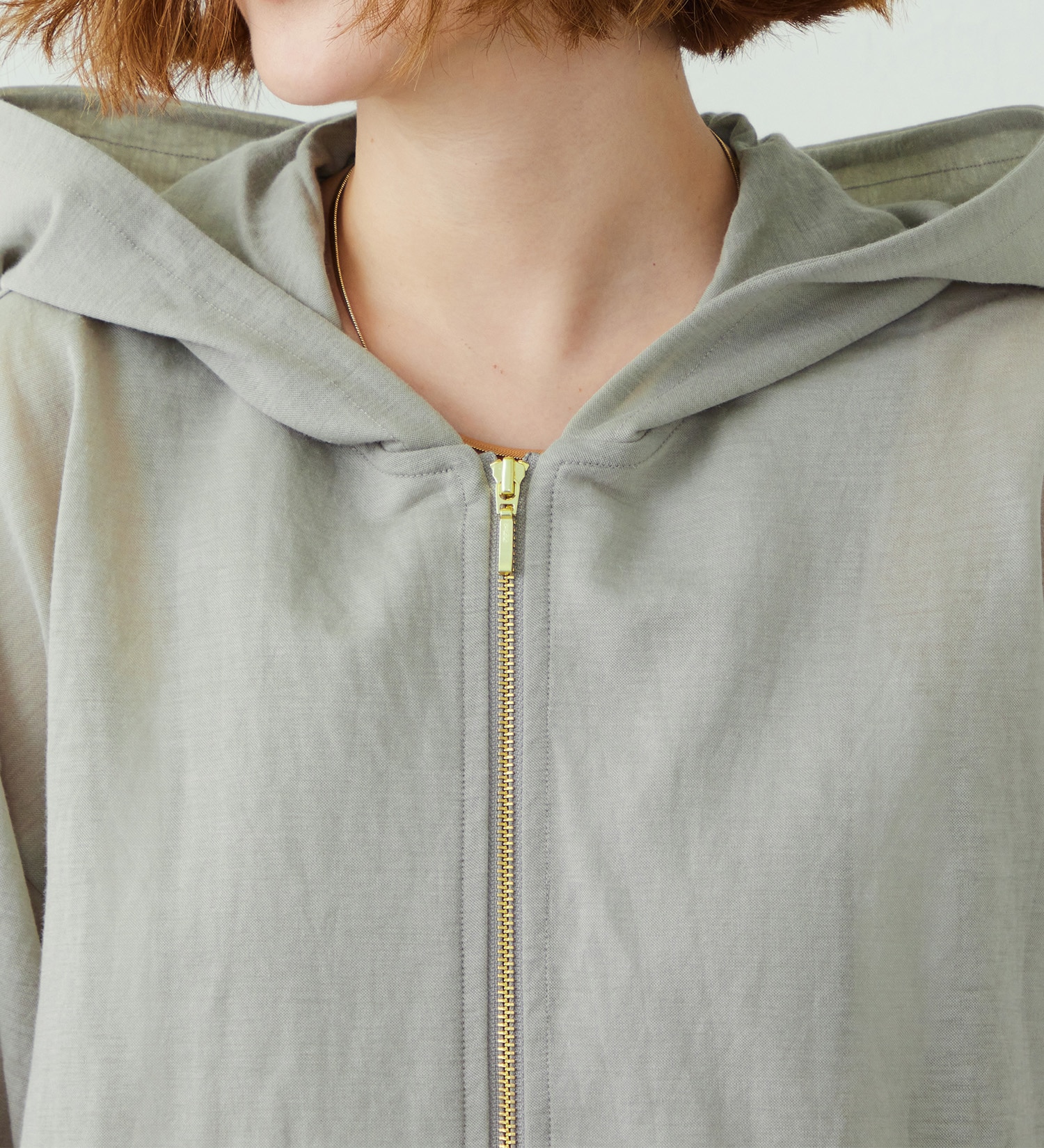 SOMETHING(サムシング)のSOMETHING シアー長袖パーカー|ジャケット/アウター/その他アウター/レディース|グレー