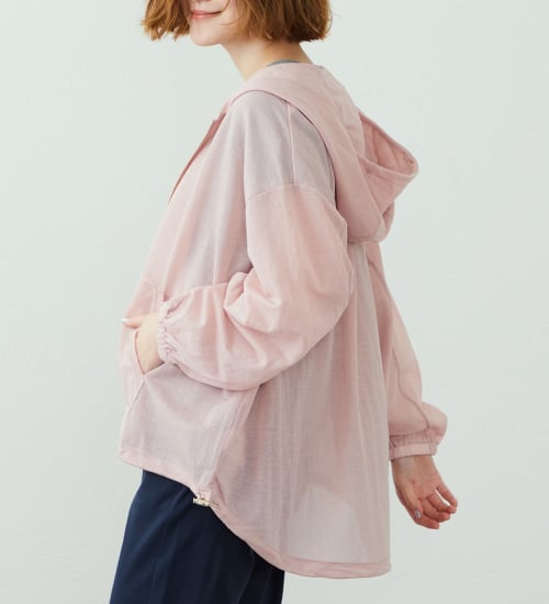 SOMETHING(サムシング)のSOMETHING シアー長袖パーカー|ジャケット/アウター/その他アウター/レディース|ライトピンク