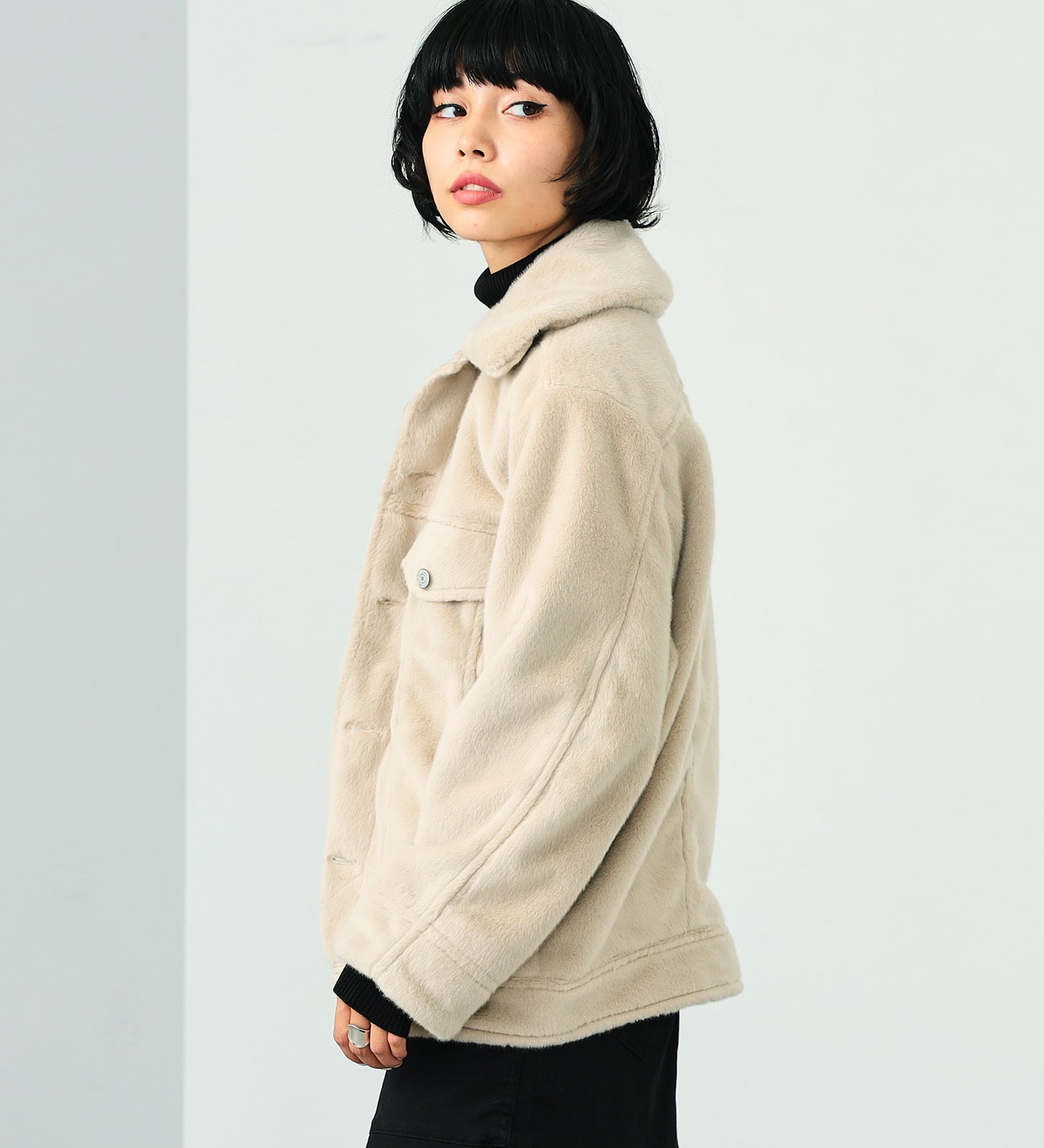 SOMETHING(サムシング)の【SALE】SOMETHING ファージャケット|ジャケット/アウター/その他アウター/レディース|アイボリー