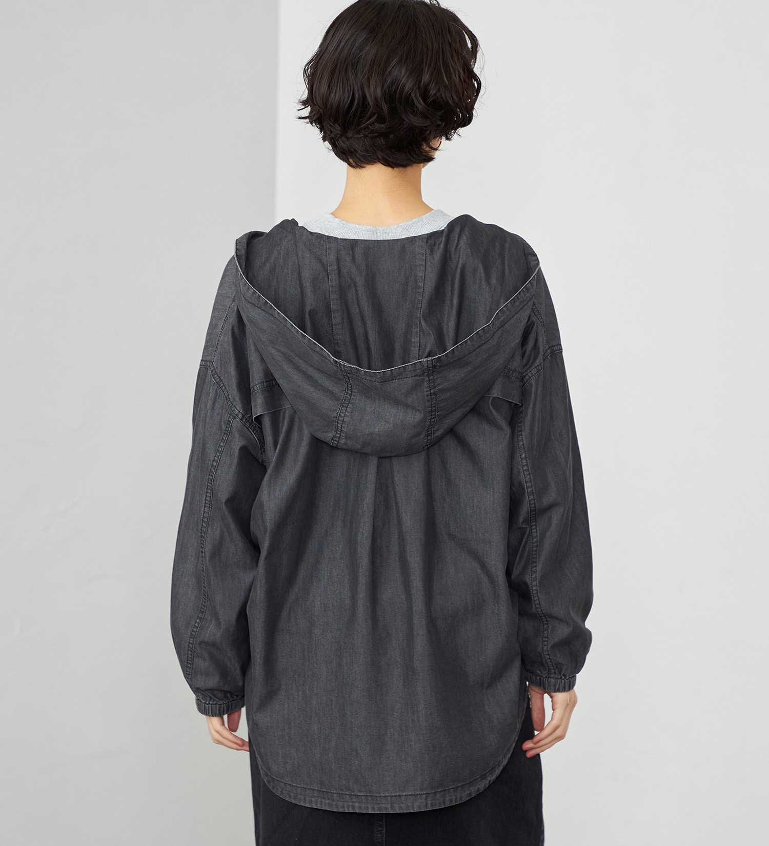 SOMETHING(サムシング)のSOMETHING ナイロンデニムパーカー|トップス/その他トップス/レディース|ブラック
