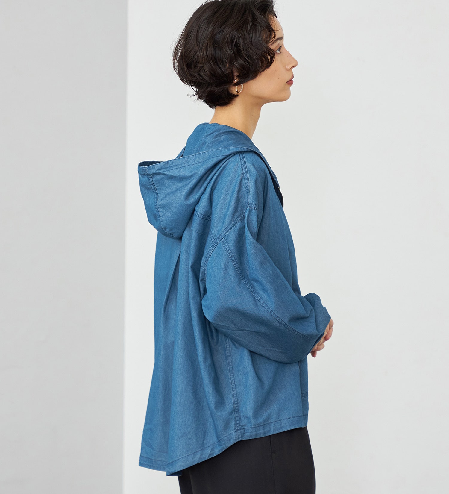 SOMETHING(サムシング)のSOMETHING ナイロンデニムパーカー|トップス/その他トップス/レディース|ブルー