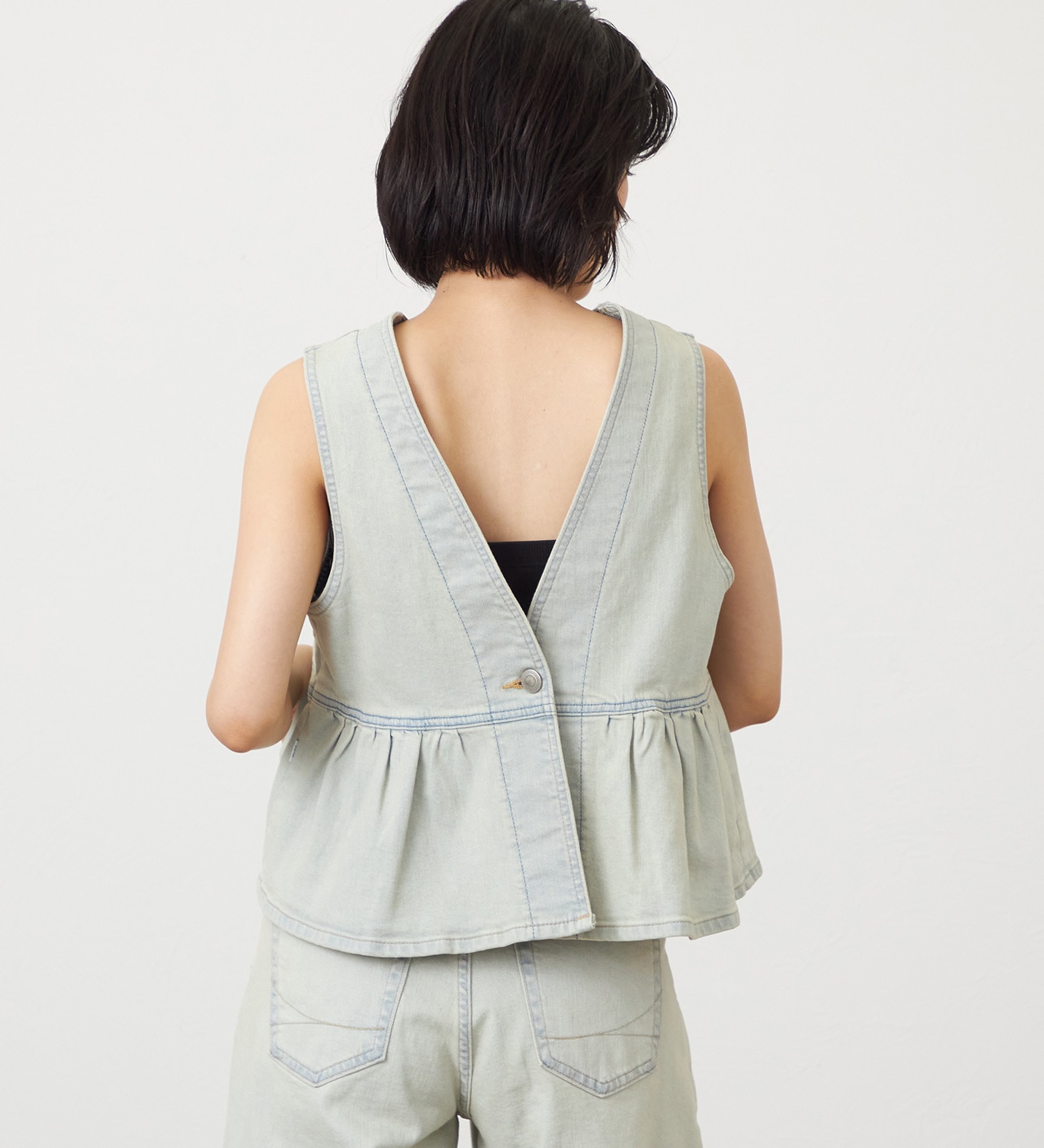 SOMETHING(サムシング)のSOMETHING ペプラムデニムビスチェ|トップス/その他トップス/レディース|ベージュ