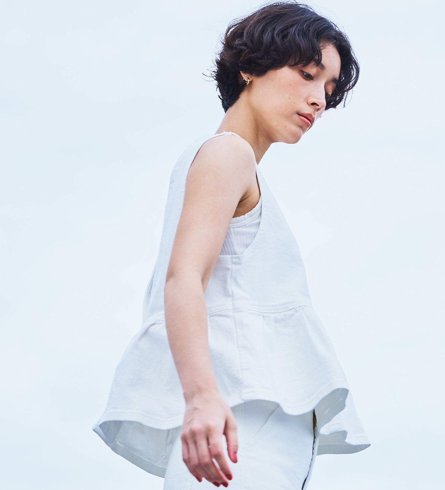 SOMETHING(サムシング)のSOMETHING ペプラムデニムビスチェ|トップス/その他トップス/レディース|ホワイト