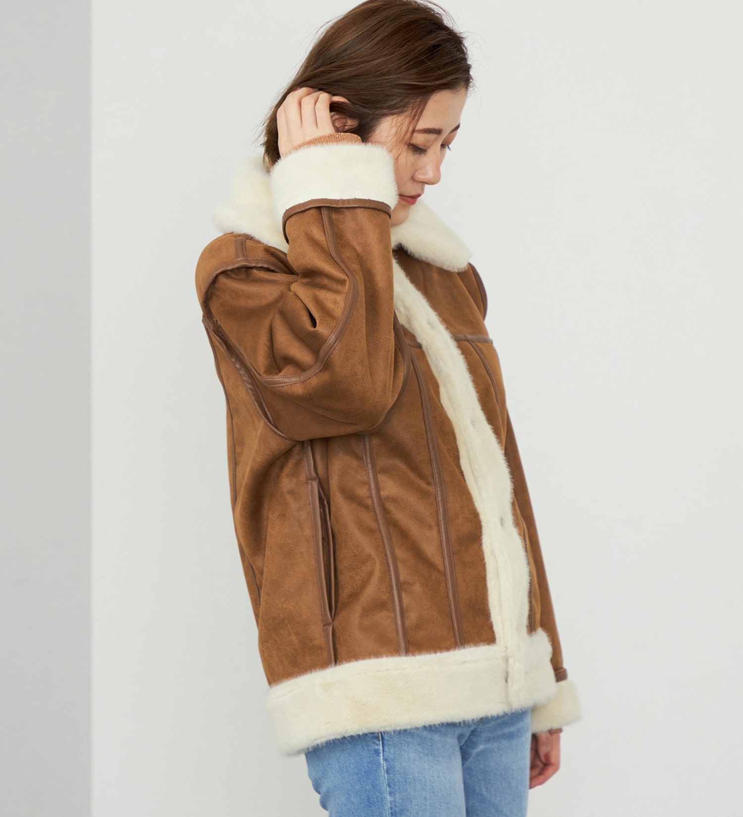 SOMETHING(サムシング)の【試着対象】SOMETHING ファージャケット|ジャケット/アウター/その他アウター/レディース|アイボリー