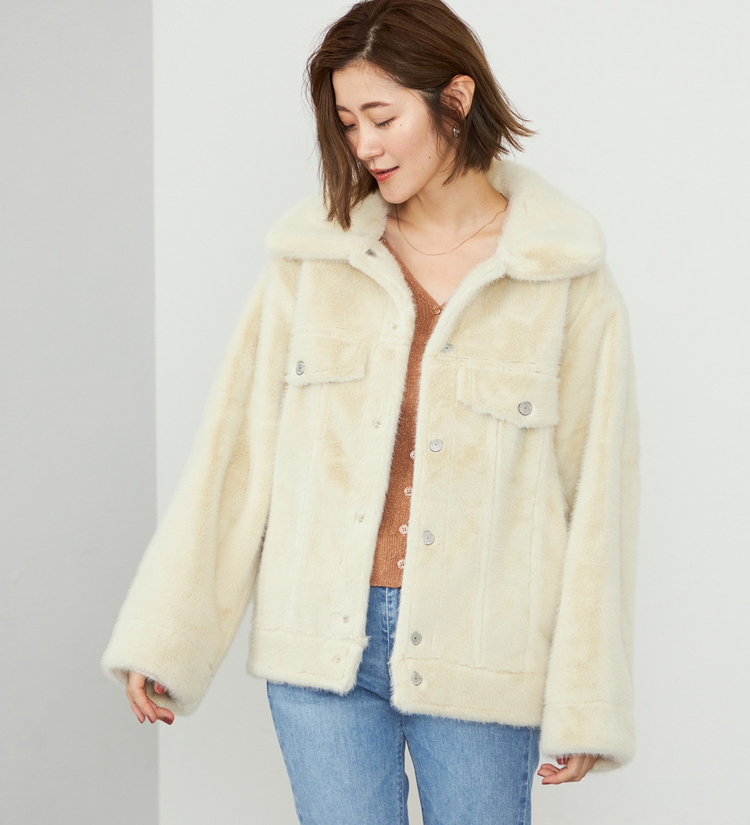 SOMETHING(サムシング)の【試着対象】SOMETHING ファージャケット|ジャケット/アウター/その他アウター/レディース|アイボリー