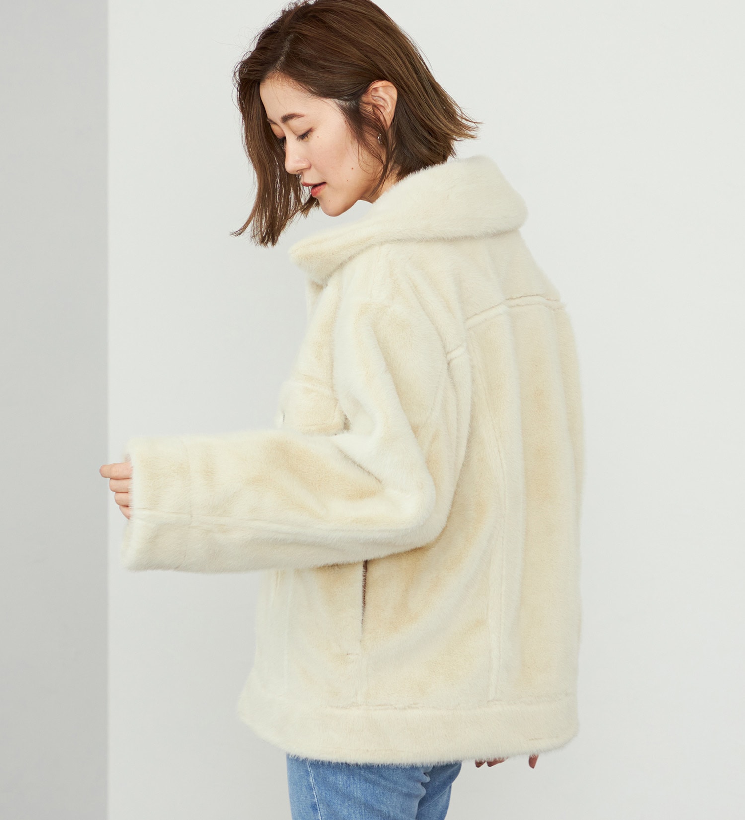 SOMETHING(サムシング)の【試着対象】SOMETHING ファージャケット|ジャケット/アウター/その他アウター/レディース|アイボリー