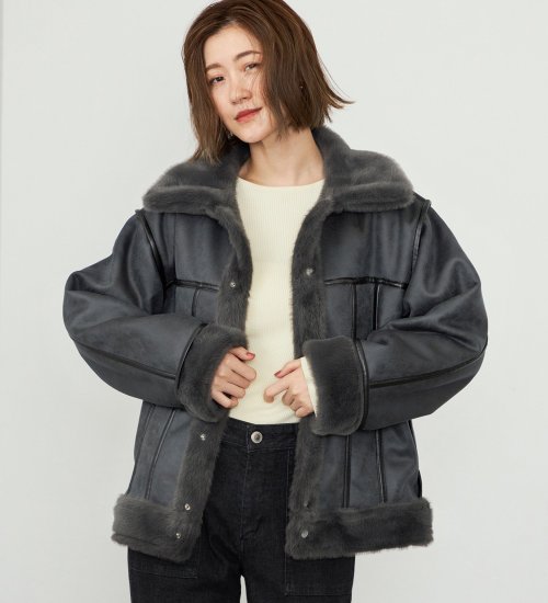 SOMETHING(サムシング)の【試着対象】SOMETHING ファージャケット|ジャケット/アウター/その他アウター/レディース|チャコールグレー