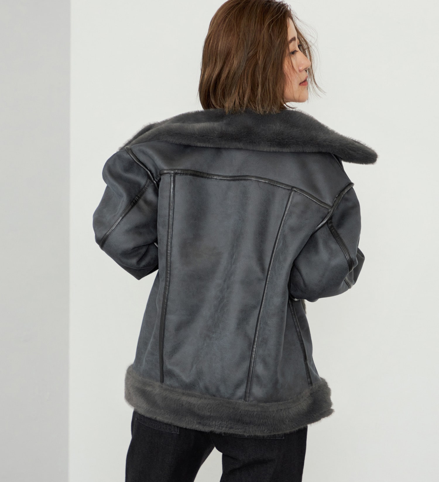 SOMETHING(サムシング)の【試着対象】SOMETHING ファージャケット|ジャケット/アウター/その他アウター/レディース|チャコールグレー