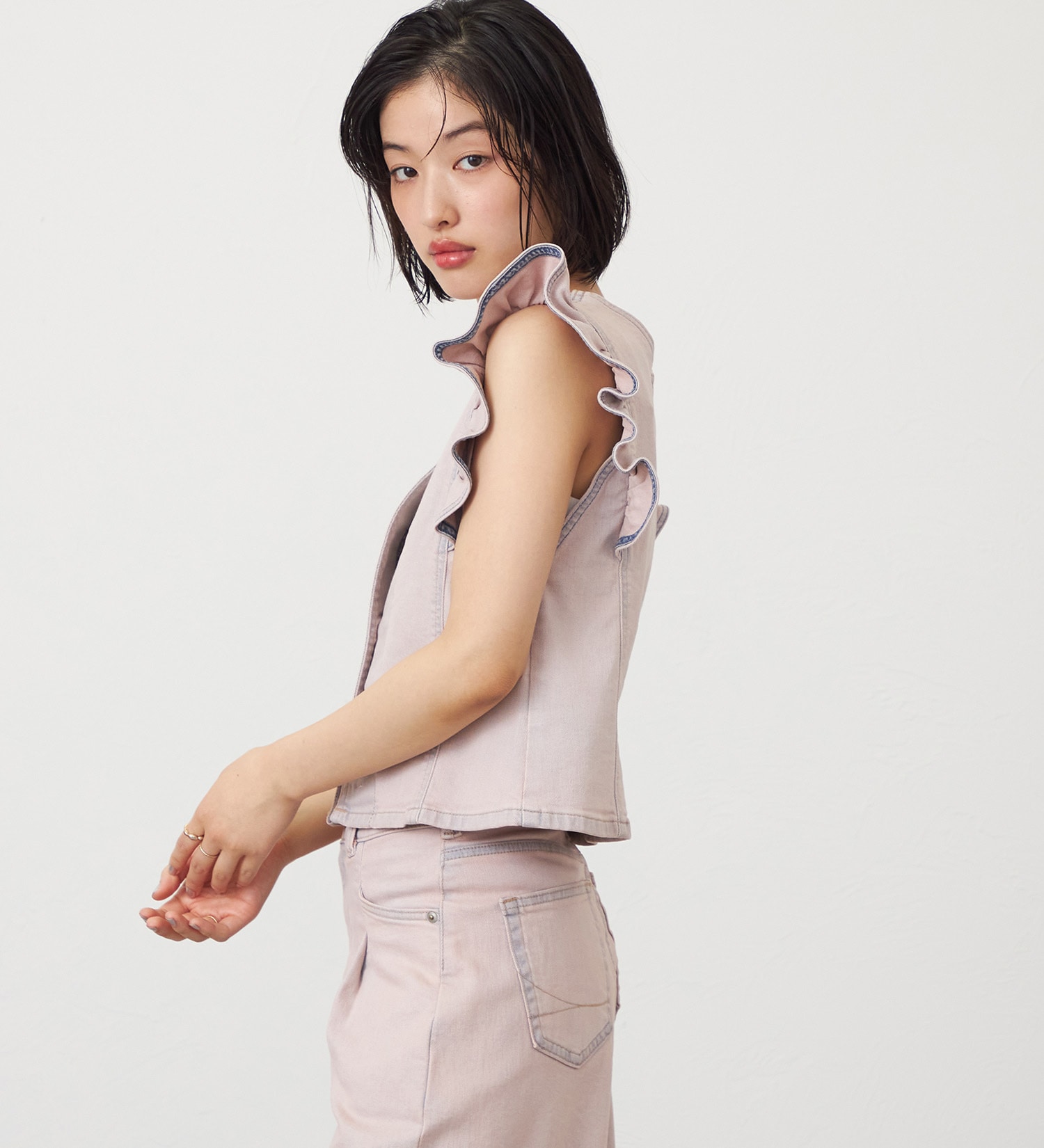 SOMETHING(サムシング)のSOMETHING フリルスリーブビスチェ|トップス/その他トップス/レディース|ピンク