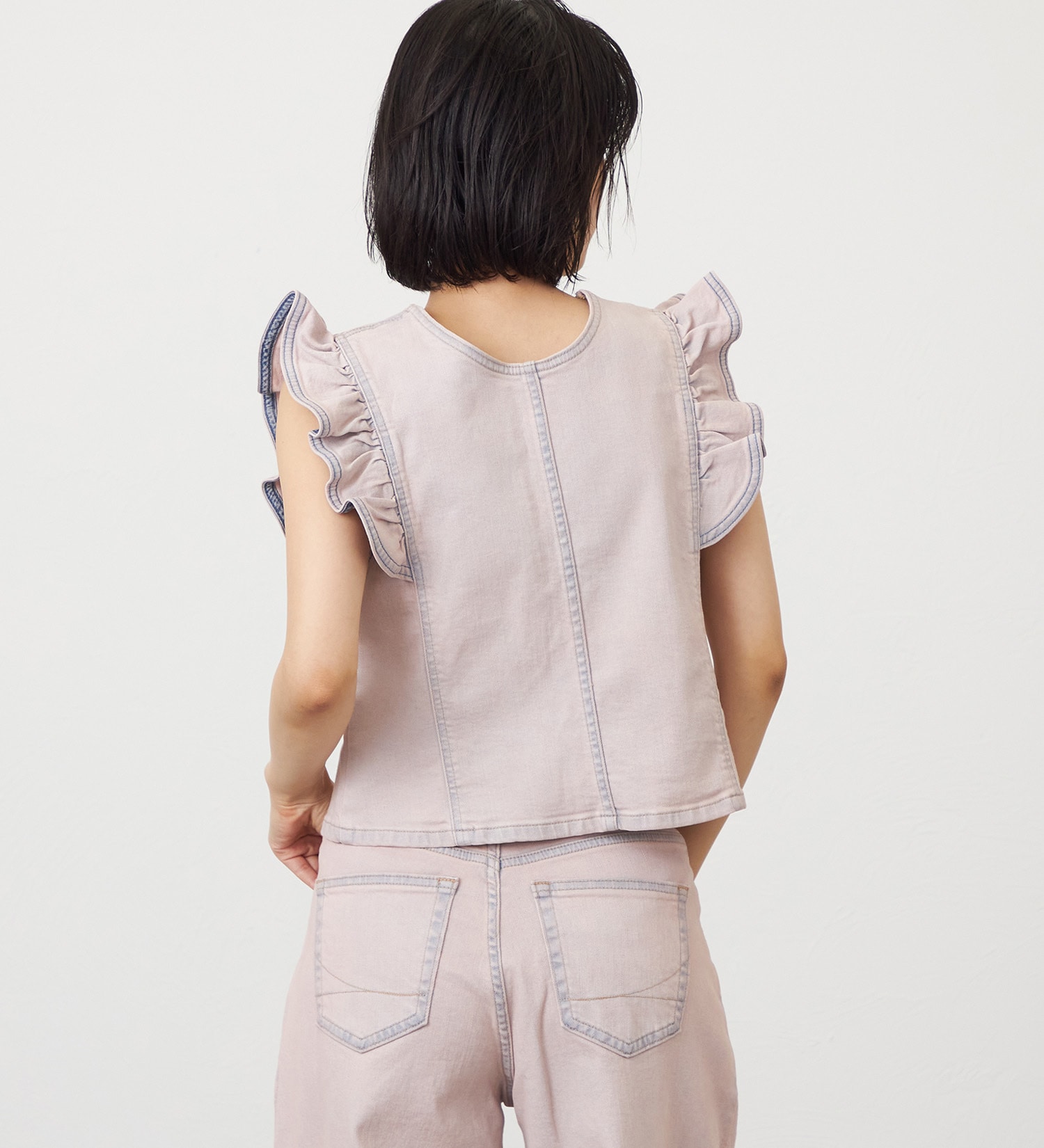 SOMETHING(サムシング)のSOMETHING フリルスリーブビスチェ|トップス/その他トップス/レディース|ピンク