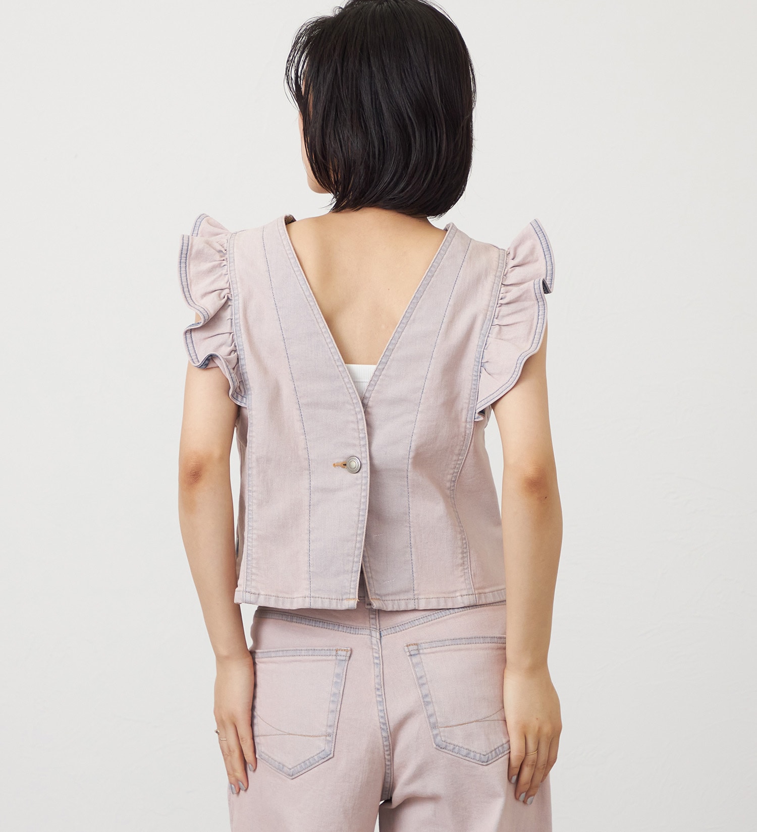 SOMETHING(サムシング)のSOMETHING フリルスリーブビスチェ|トップス/その他トップス/レディース|ピンク