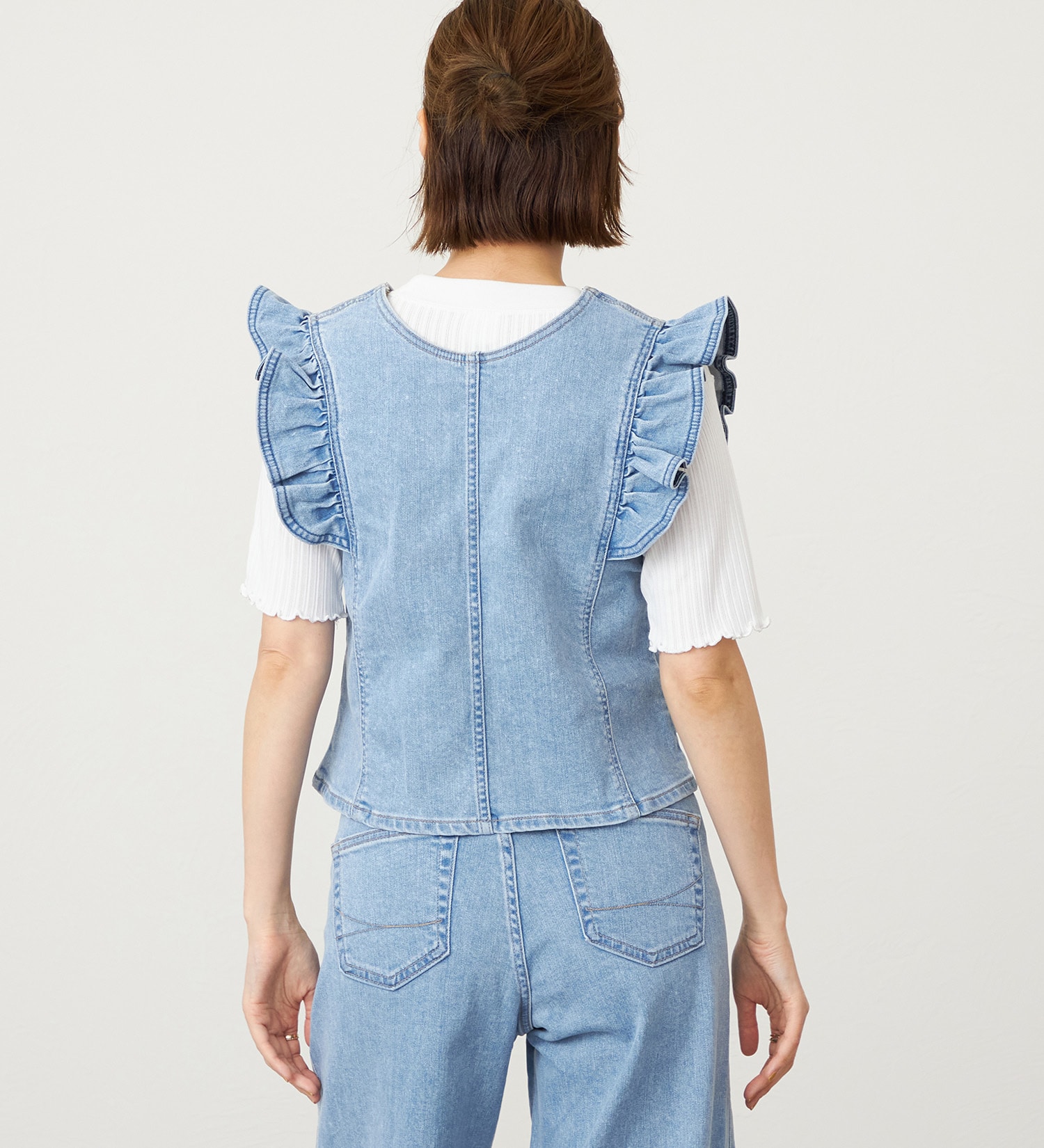 SOMETHING(サムシング)のSOMETHING フリルスリーブビスチェ|トップス/その他トップス/レディース|淡色ブルー