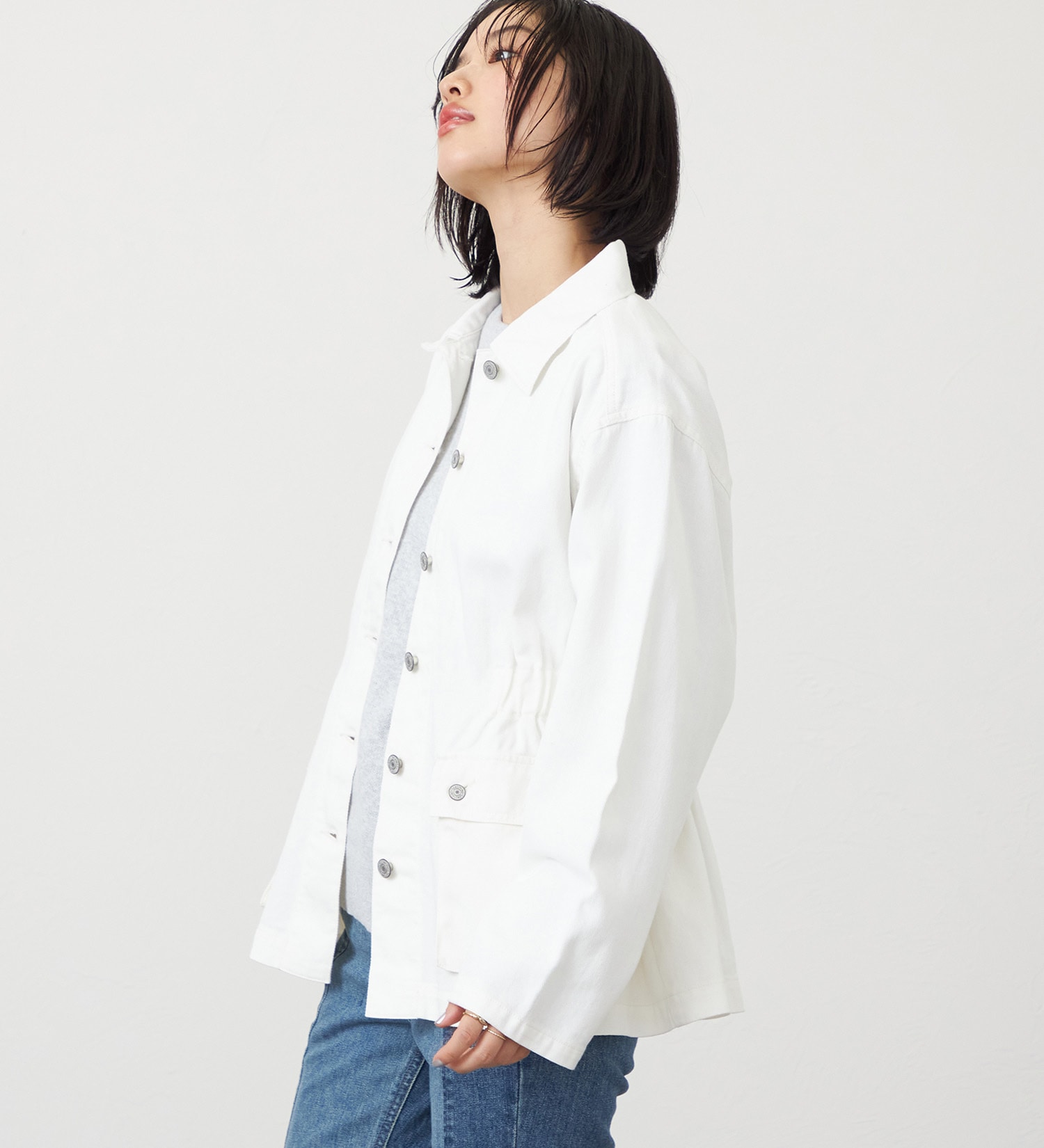 SOMETHING(サムシング)のSOMETHING デニムカバーオール|ジャケット/アウター/デニムジャケット/レディース|アイボリー